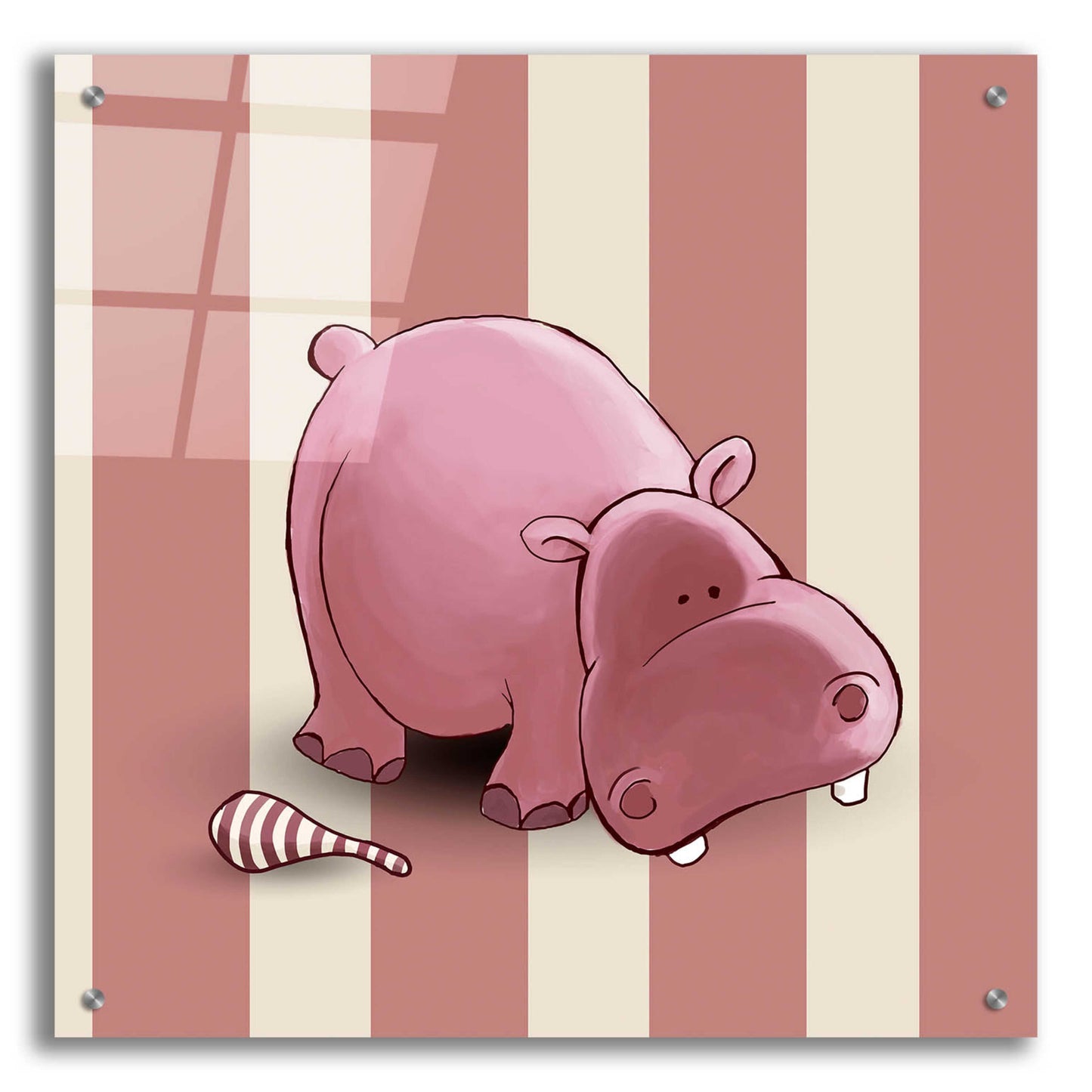 Epic Art 'Hippo Pink' by GraphINC, Acrylic Glass Wall Art,24x24