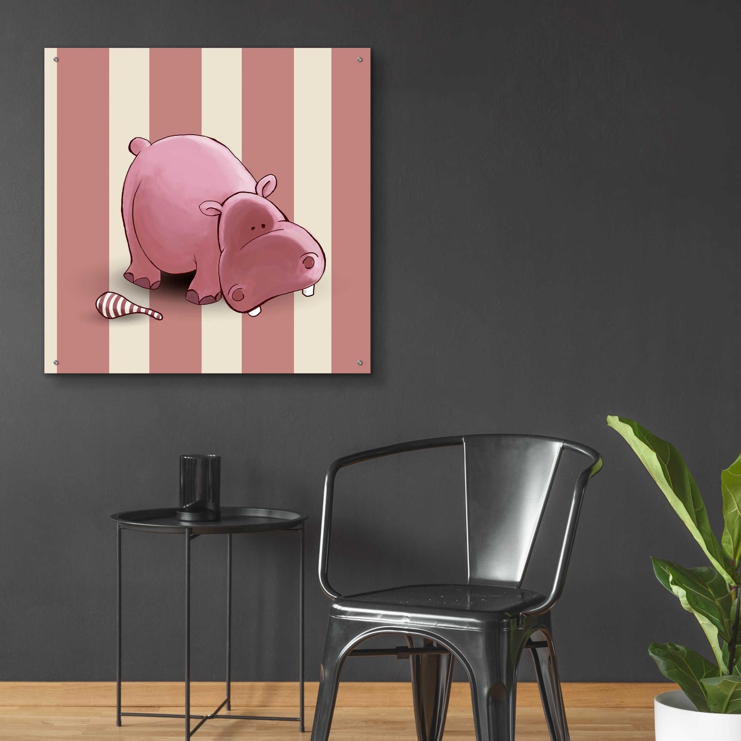 Epic Art 'Hippo Pink' by GraphINC, Acrylic Glass Wall Art,36x36