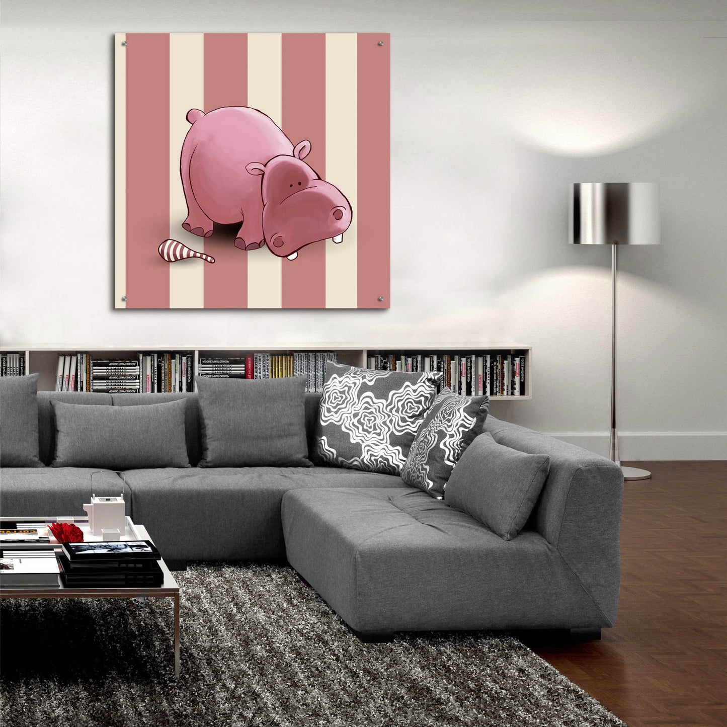 Epic Art 'Hippo Pink' by GraphINC, Acrylic Glass Wall Art,36x36