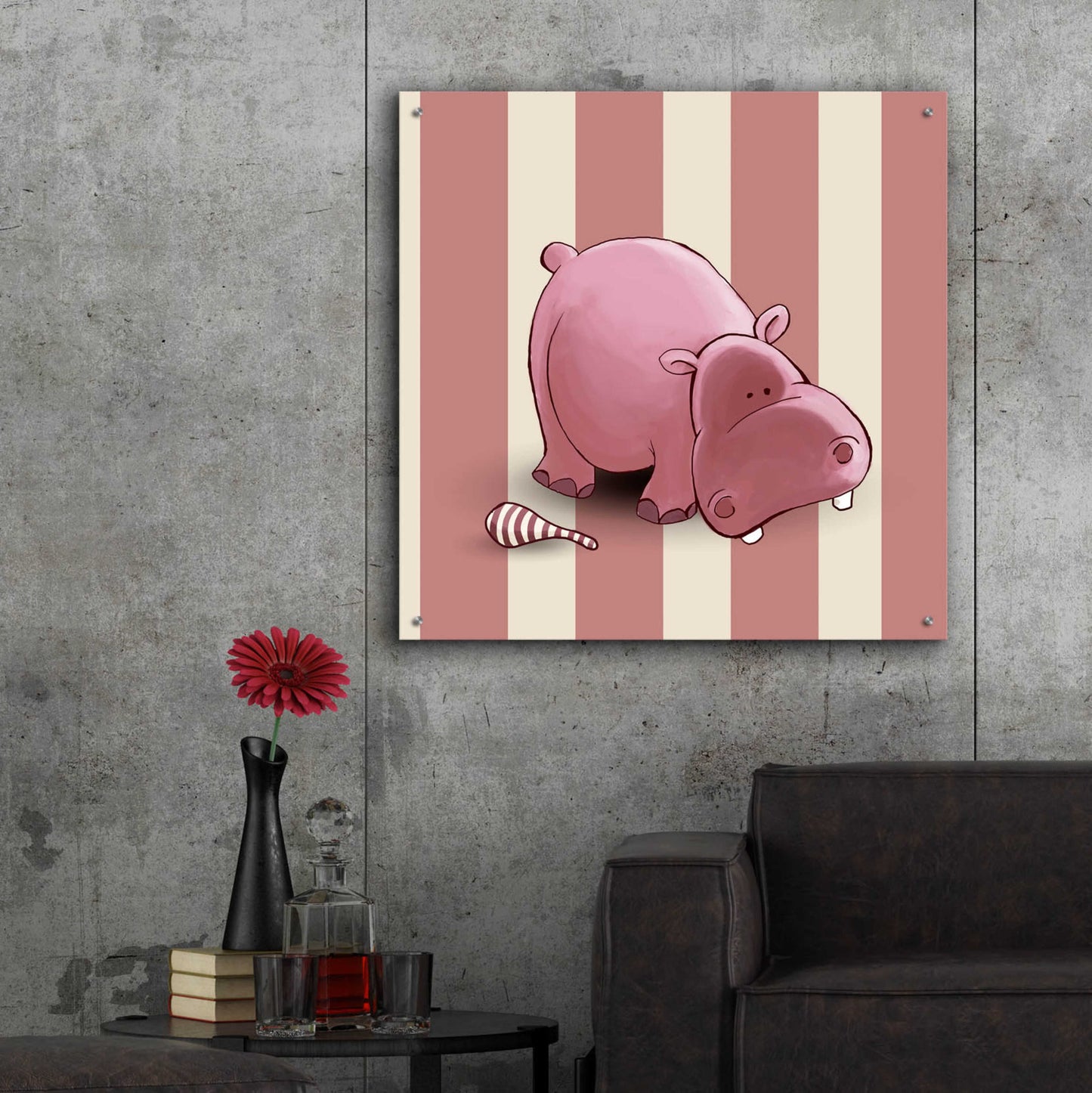 Epic Art 'Hippo Pink' by GraphINC, Acrylic Glass Wall Art,36x36