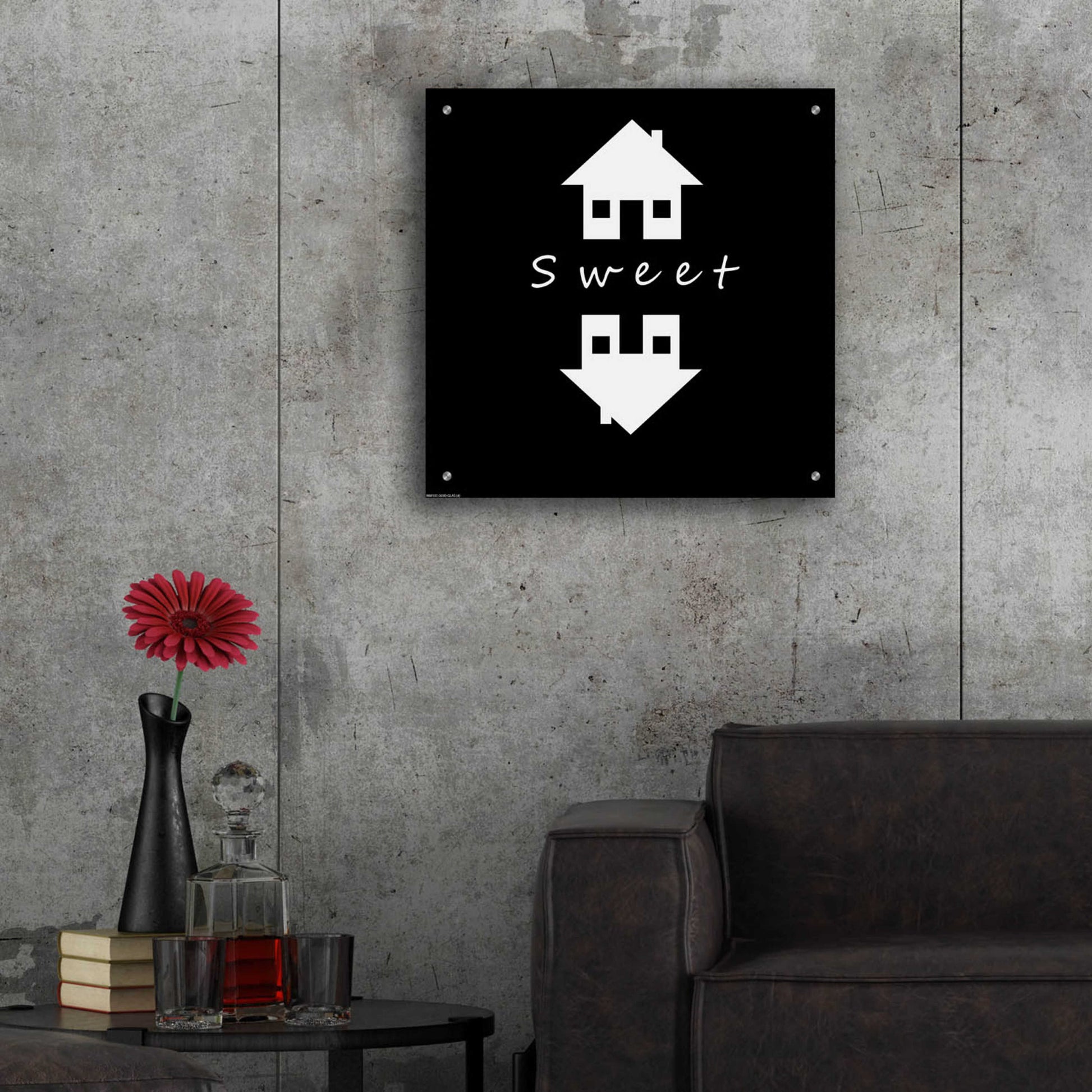 Epic Art 'Home Sweet Home' by GraphINC, Acrylic Glass Wall Art,24x24