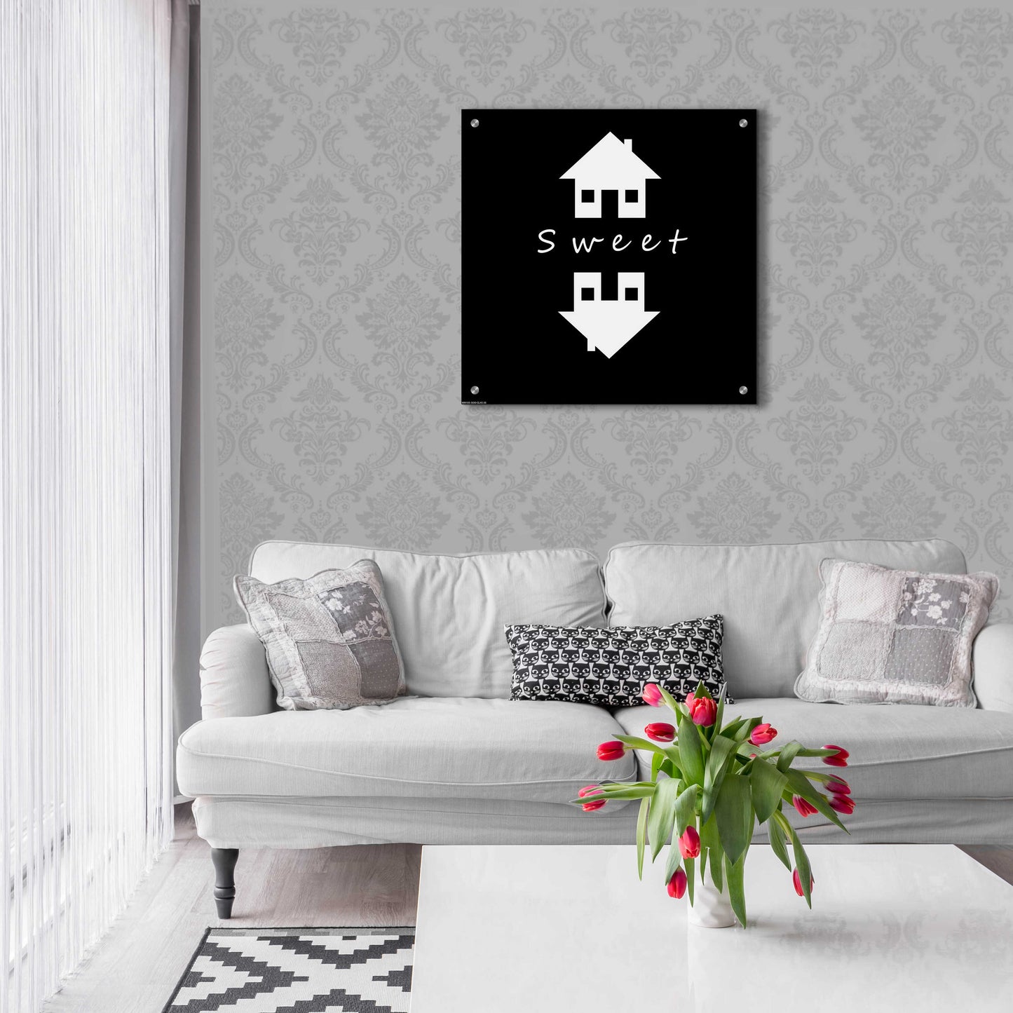 Epic Art 'Home Sweet Home' by GraphINC, Acrylic Glass Wall Art,24x24