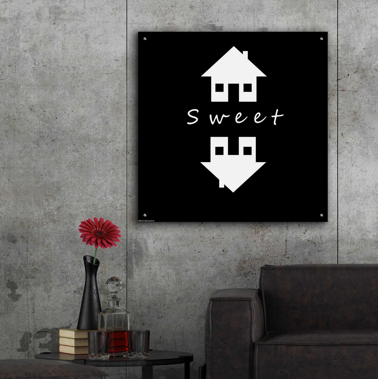 Epic Art 'Home Sweet Home' by GraphINC, Acrylic Glass Wall Art,36x36