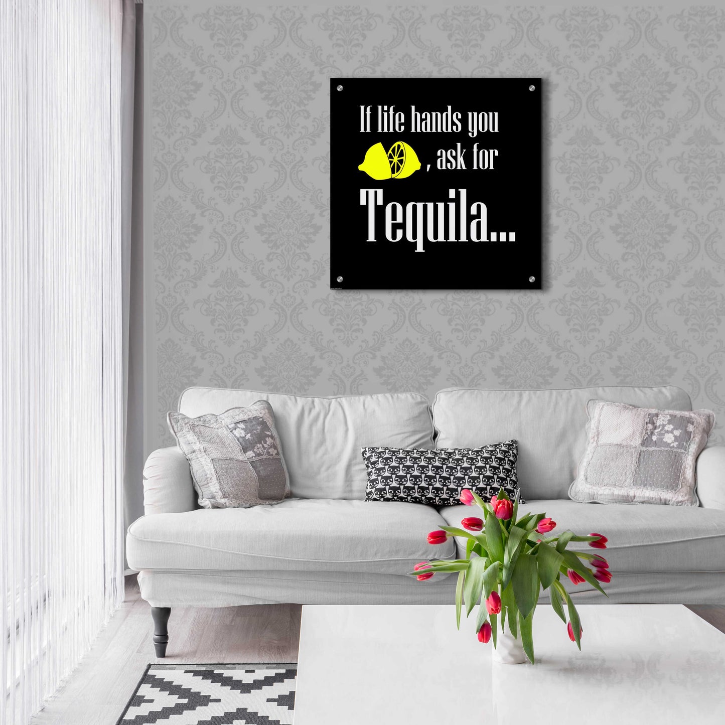 Epic Art 'If Life Hands You Lemons' by GraphINC, Acrylic Glass Wall Art,24x24