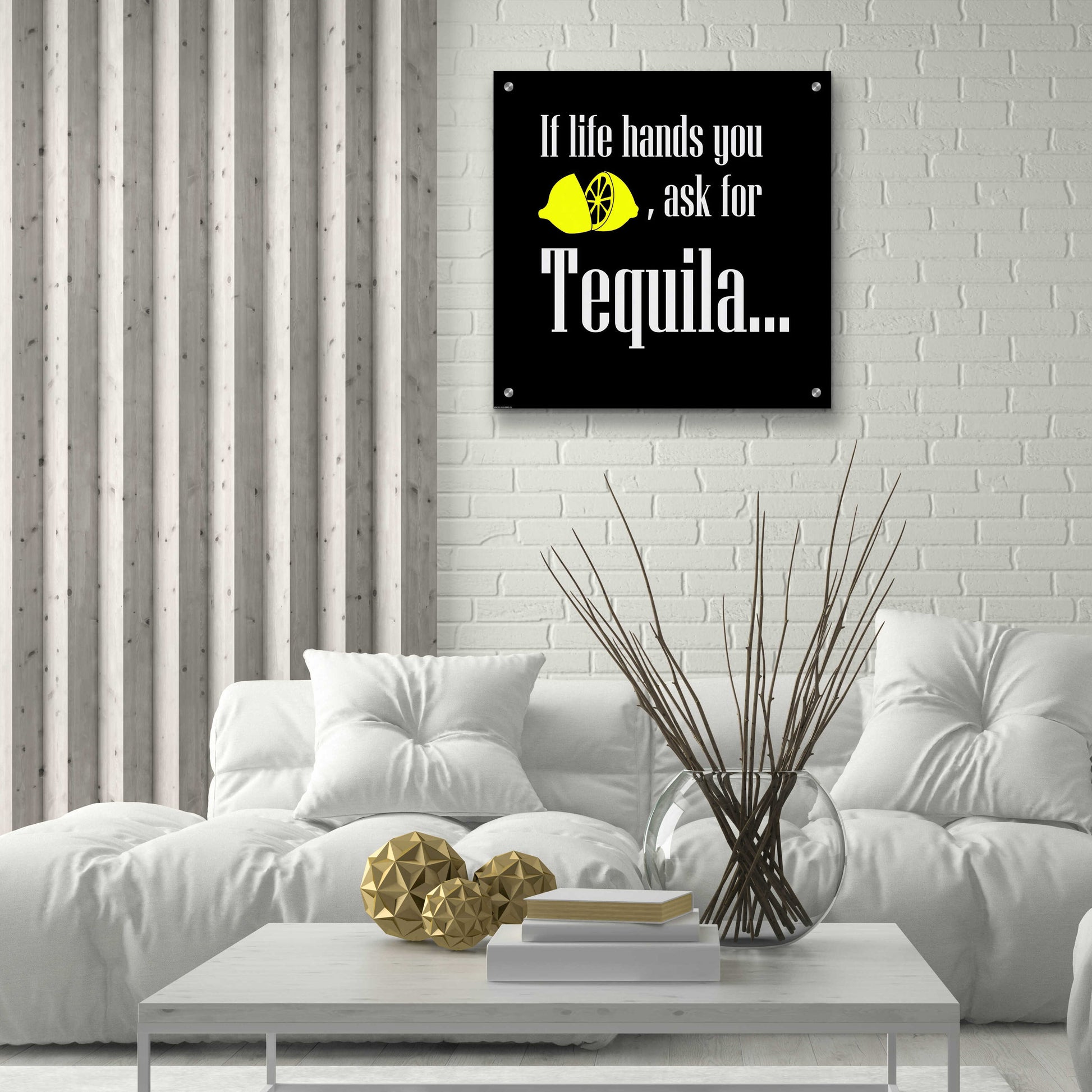 Epic Art 'If Life Hands You Lemons' by GraphINC, Acrylic Glass Wall Art,24x24