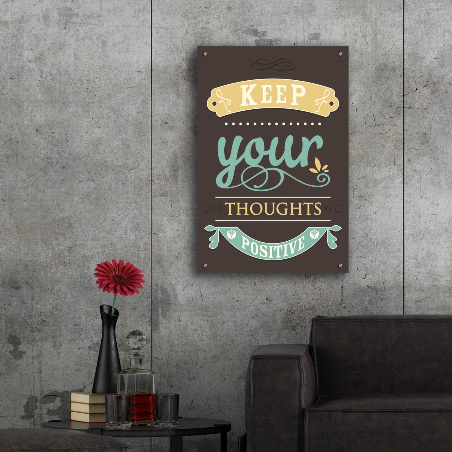 Epic Art 'Keep Your Thoughts' by GraphINC, Acrylic Glass Wall Art,24x36