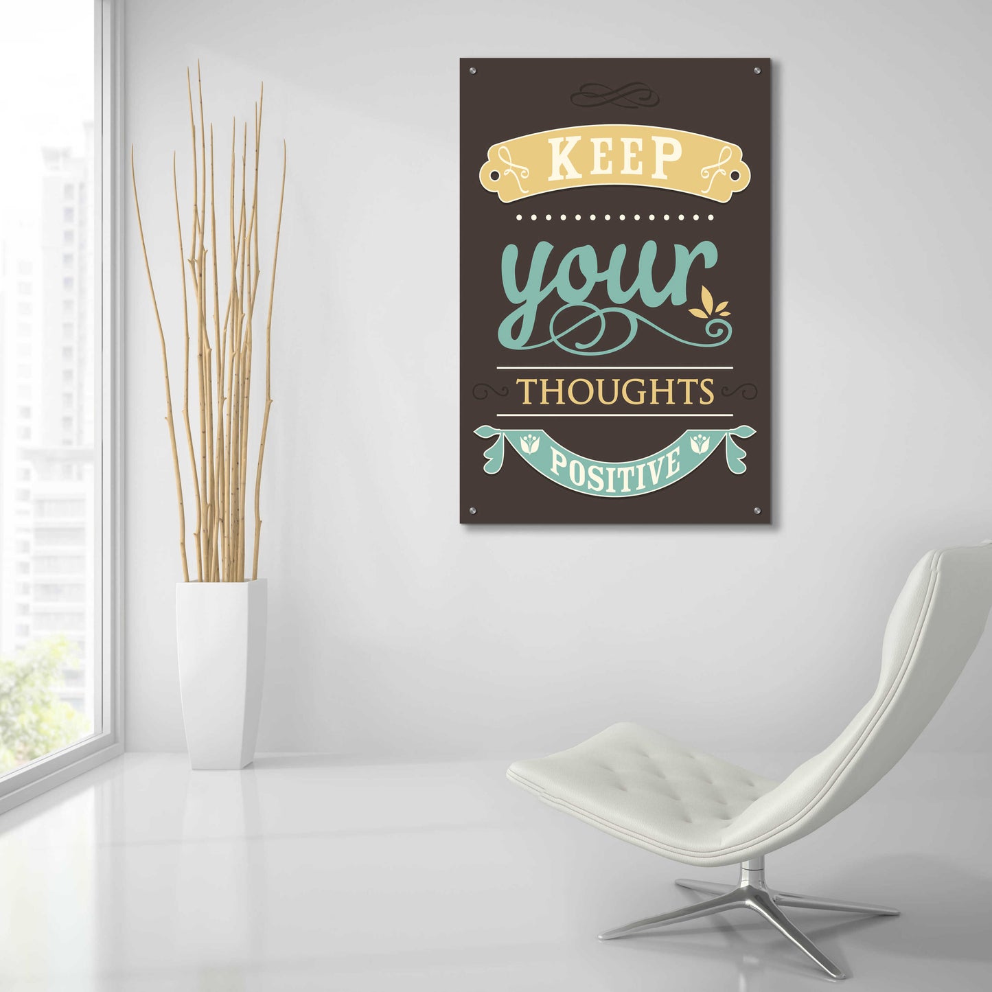 Epic Art 'Keep Your Thoughts' by GraphINC, Acrylic Glass Wall Art,24x36