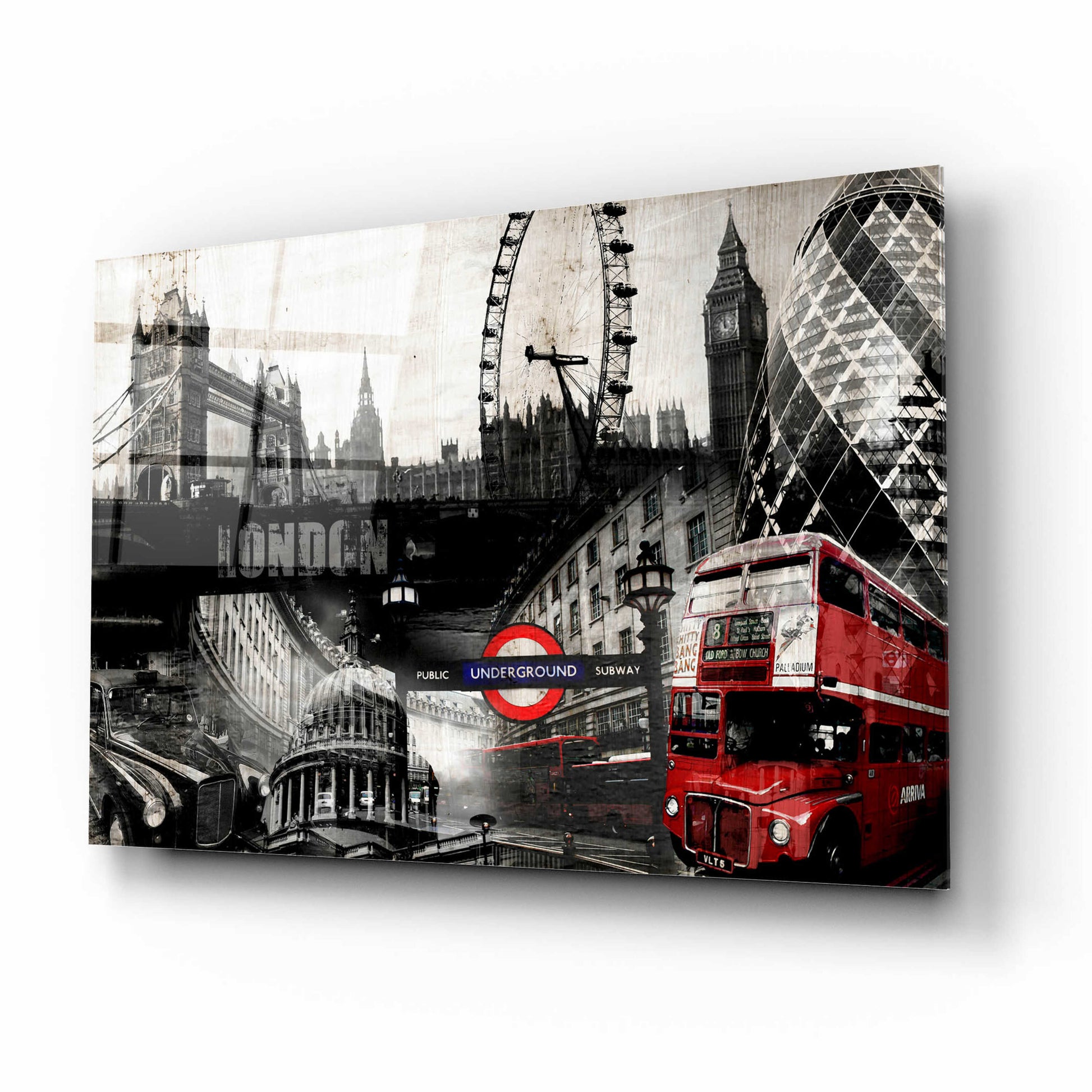 Epic Art 'London' by GraphINC, Acrylic Glass Wall Art,16x12