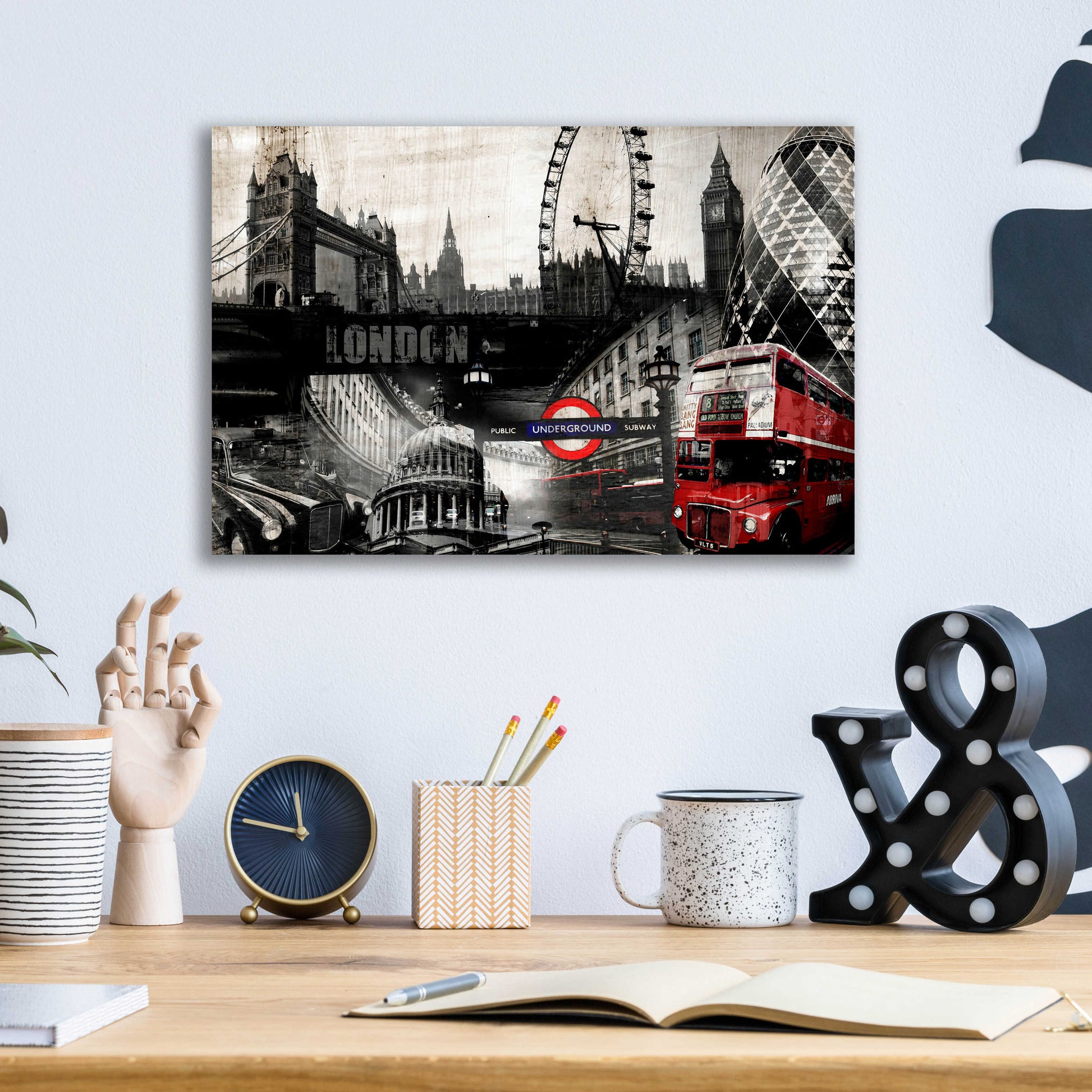 Epic Art 'London' by GraphINC, Acrylic Glass Wall Art,16x12