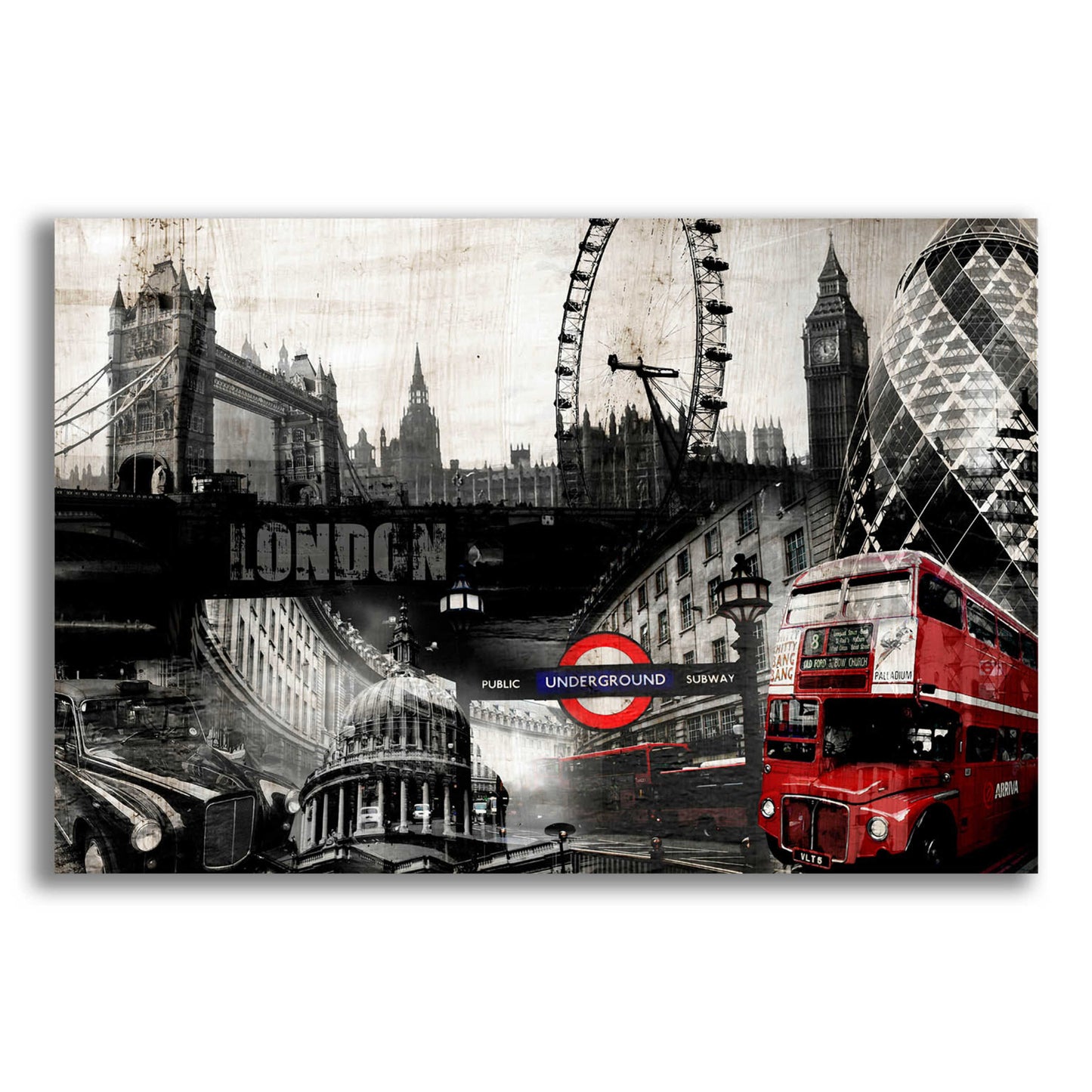 Epic Art 'London' by GraphINC, Acrylic Glass Wall Art,16x12