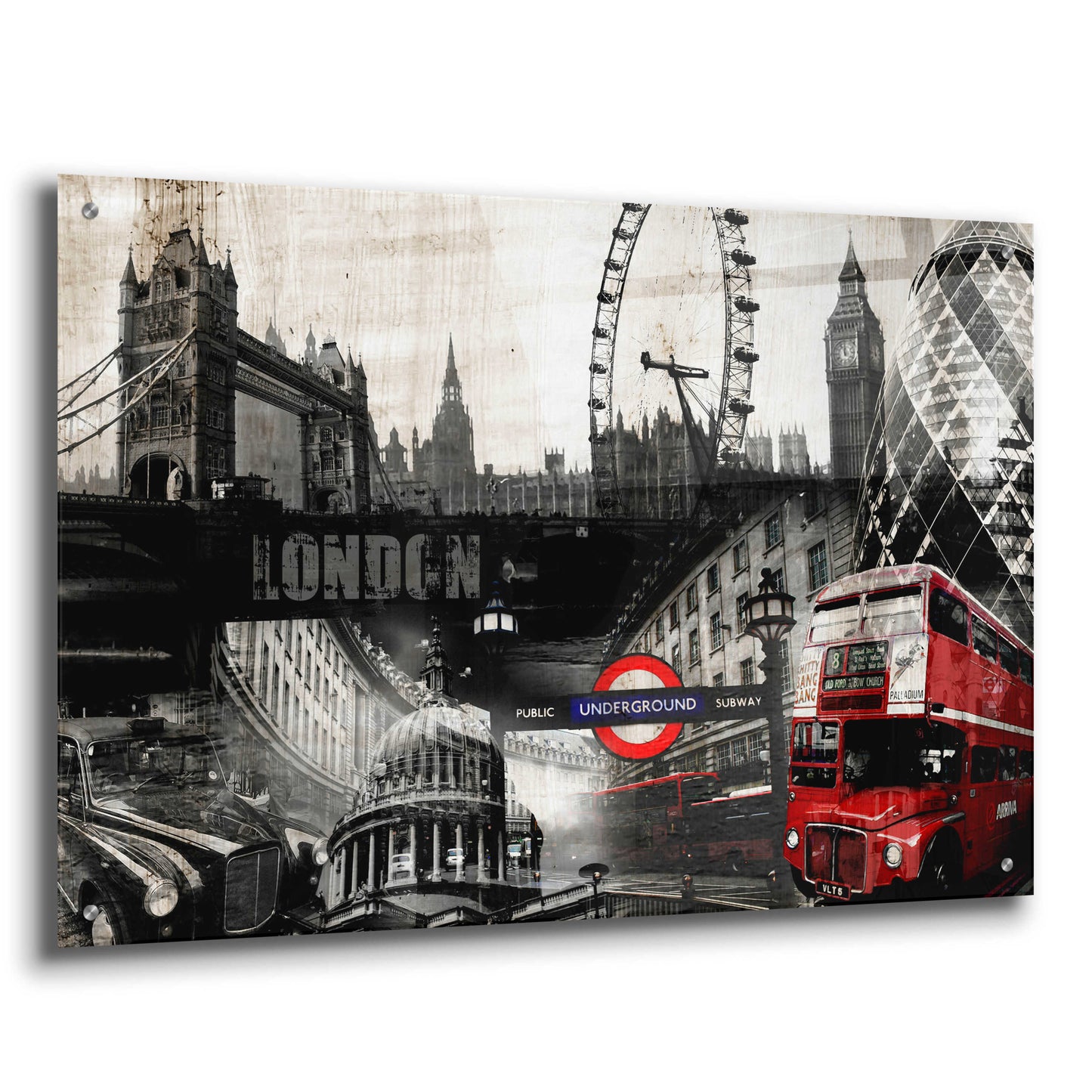 Epic Art 'London' by GraphINC, Acrylic Glass Wall Art,36x24