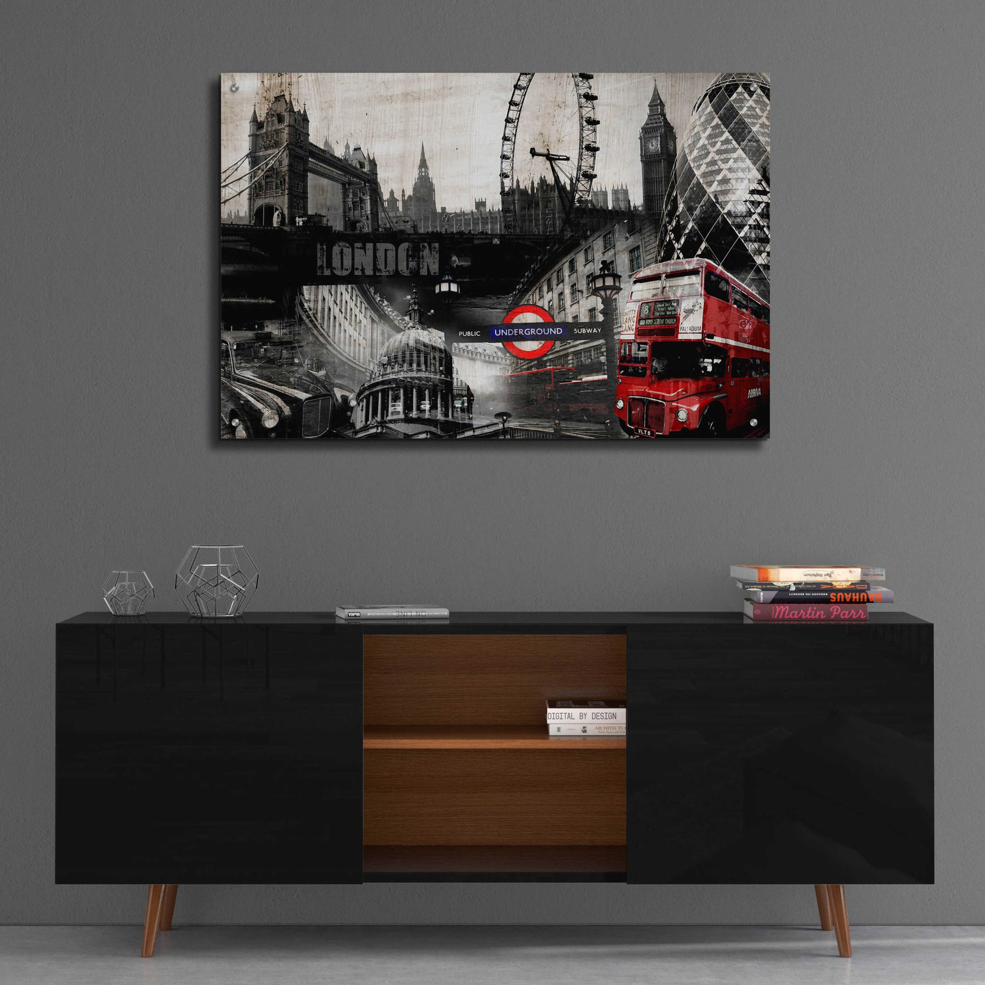 Epic Art 'London' by GraphINC, Acrylic Glass Wall Art,36x24