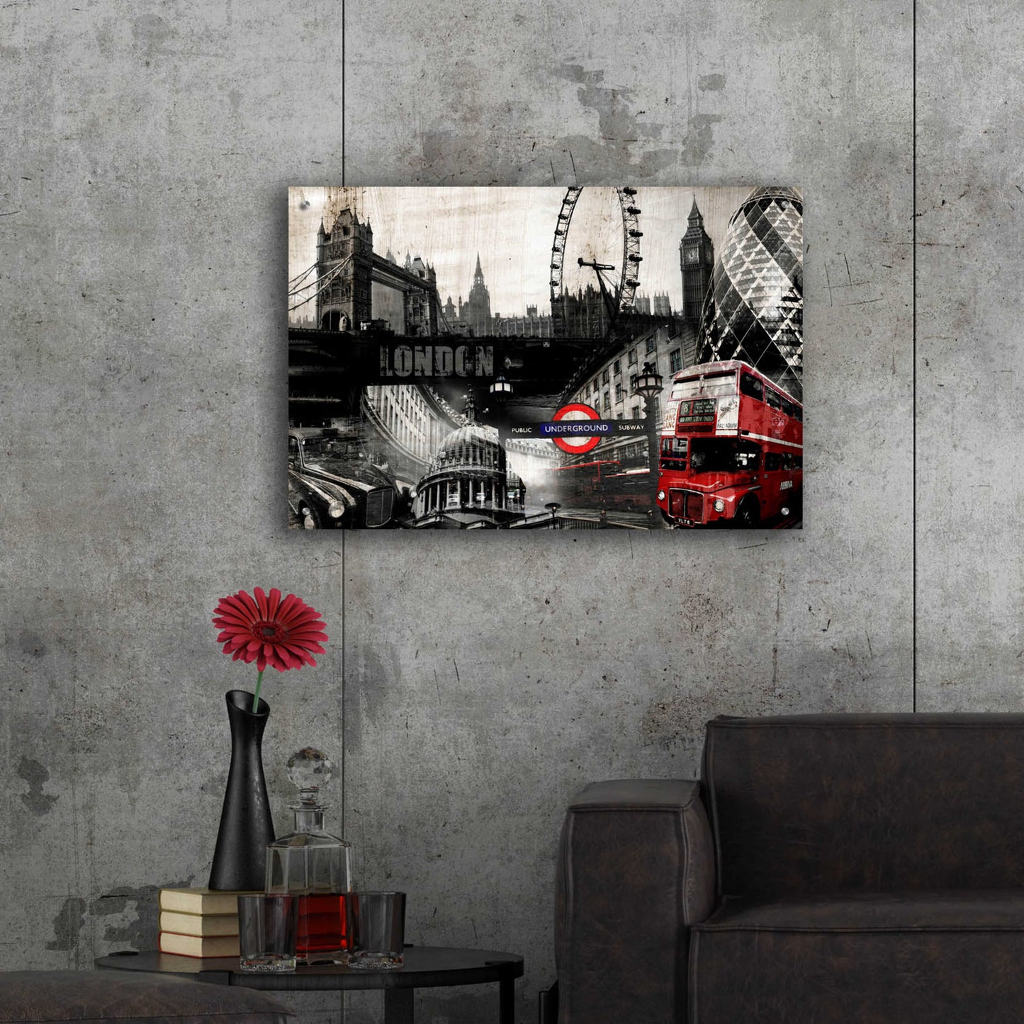 Epic Art 'London' by GraphINC, Acrylic Glass Wall Art,36x24