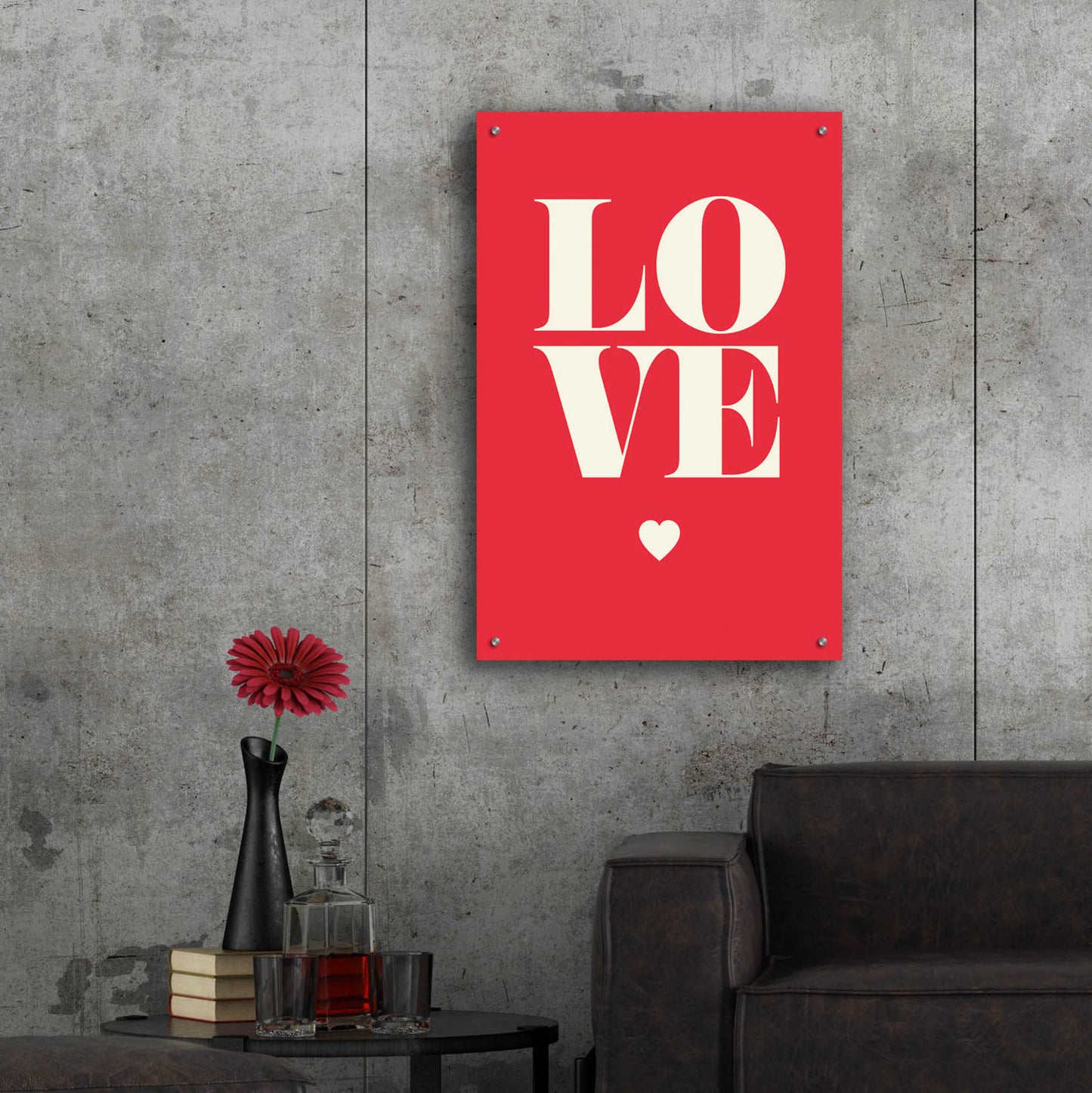 Epic Art 'Love' by GraphINC, Acrylic Glass Wall Art,24x36