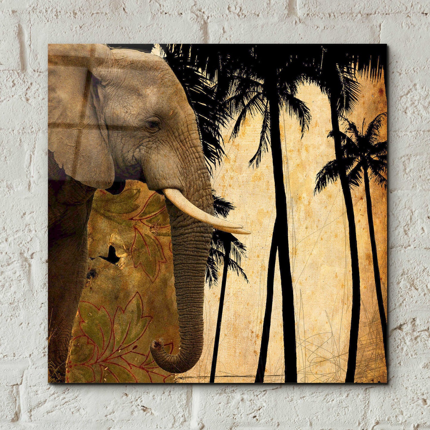 Epic Art 'Mighty Elephant 1' by GraphINC, Acrylic Glass Wall Art,12x12