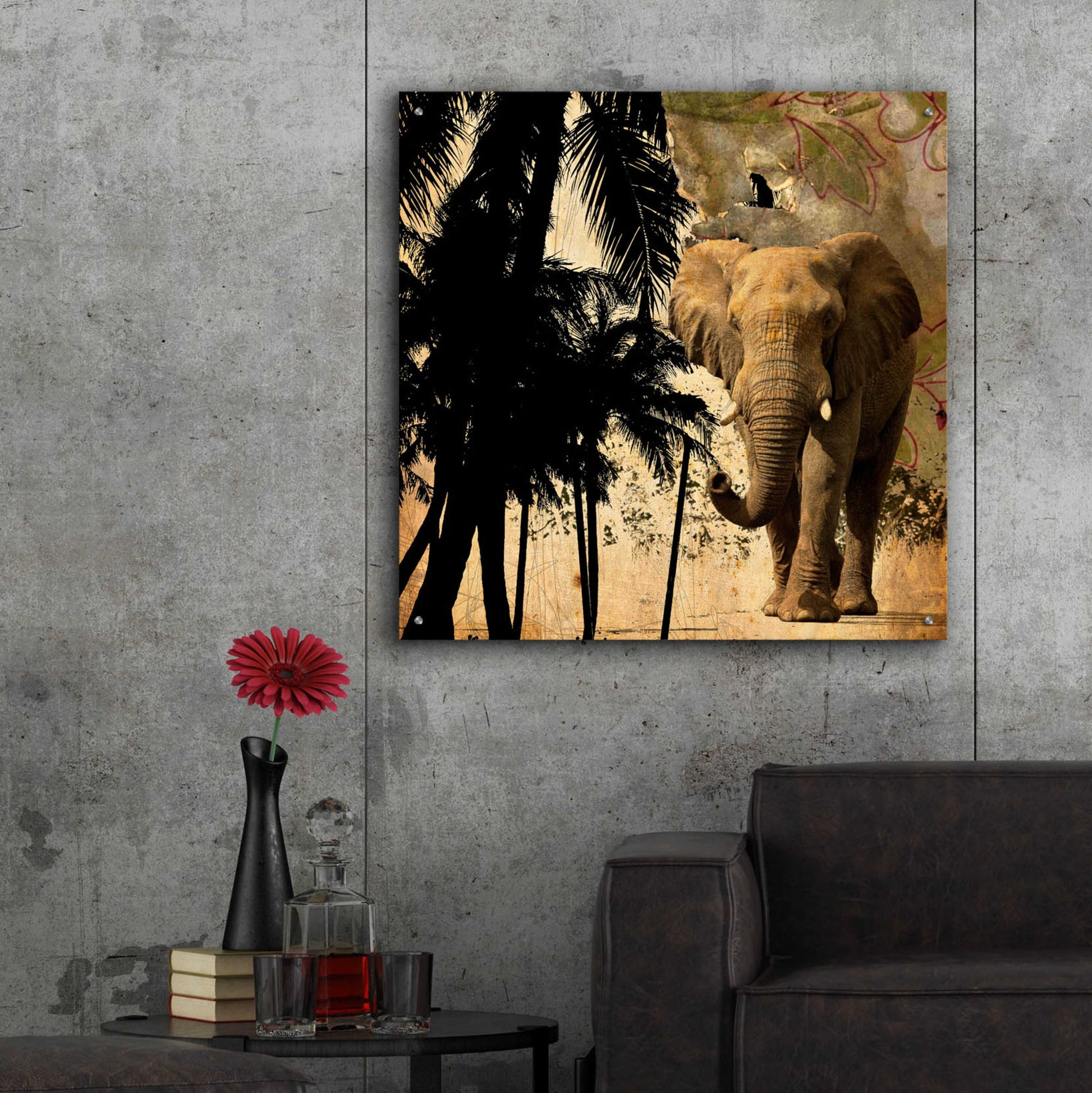 Epic Art 'Mighty Elephant 2' by GraphINC, Acrylic Glass Wall Art,36x36