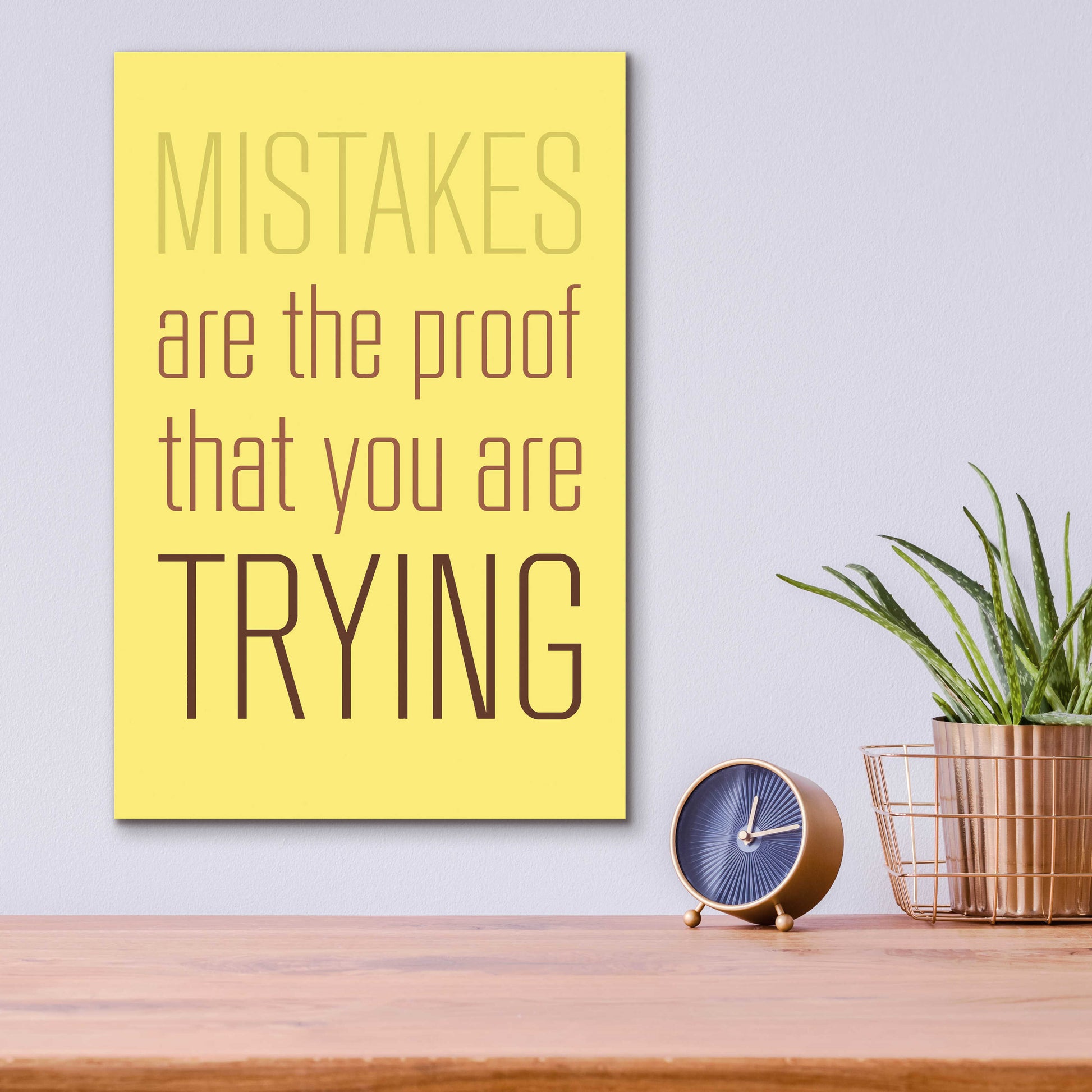 Epic Art 'Mistakes Are the proof' by GraphINC, Acrylic Glass Wall Art,12x16