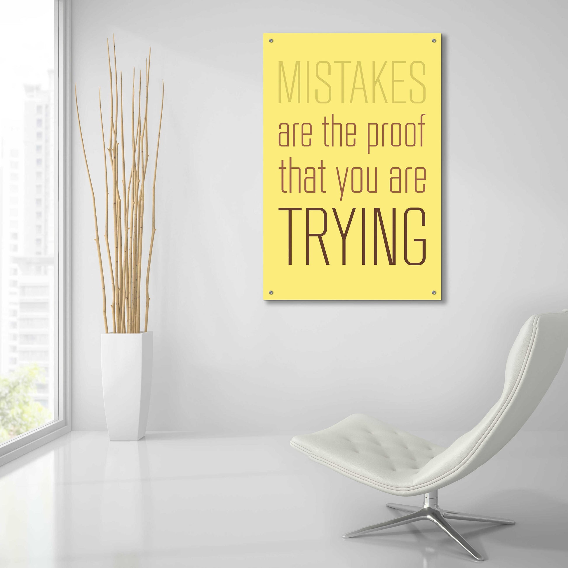 Epic Art 'Mistakes Are the proof' by GraphINC, Acrylic Glass Wall Art,24x36