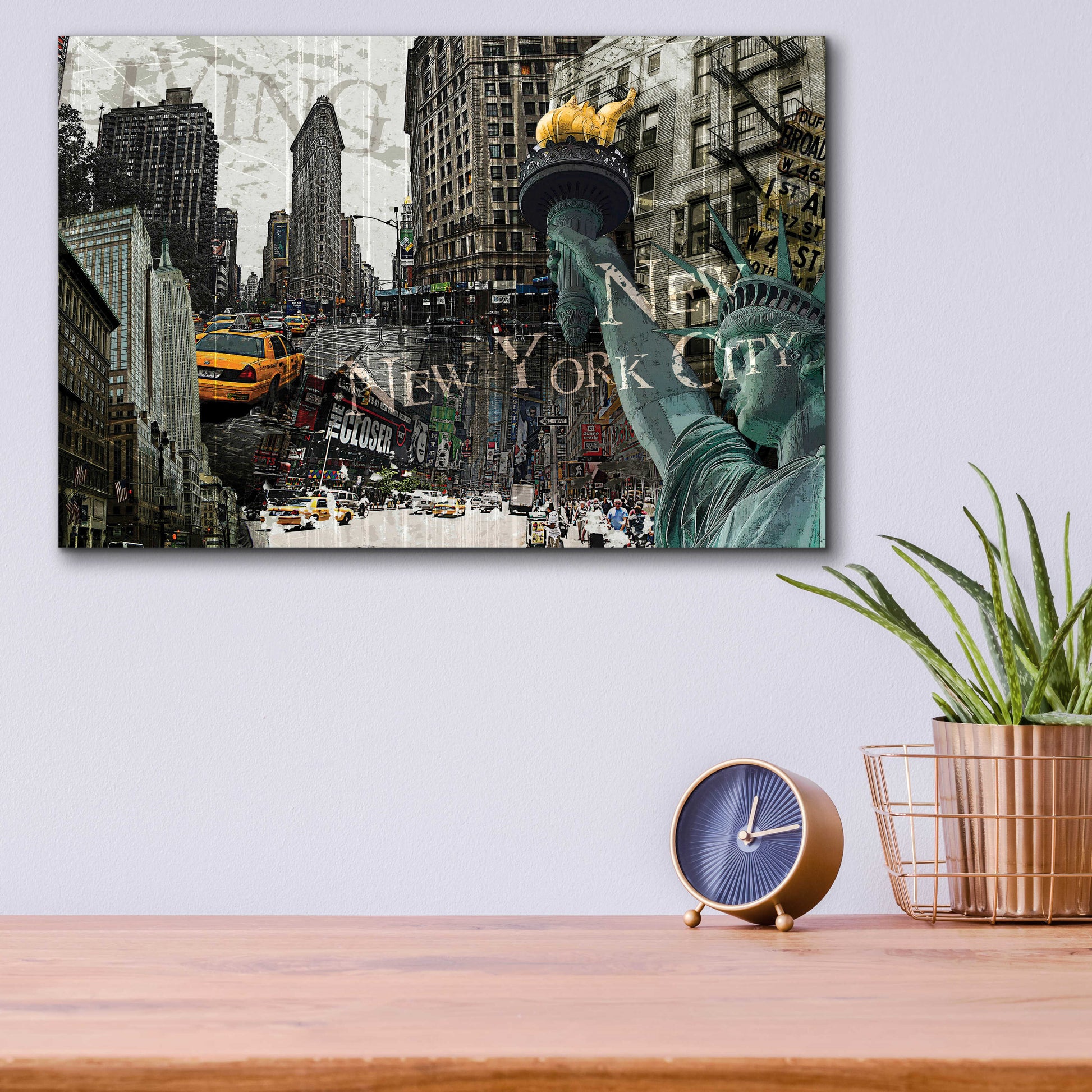 Epic Art 'New York' by GraphINC, Acrylic Glass Wall Art,16x12