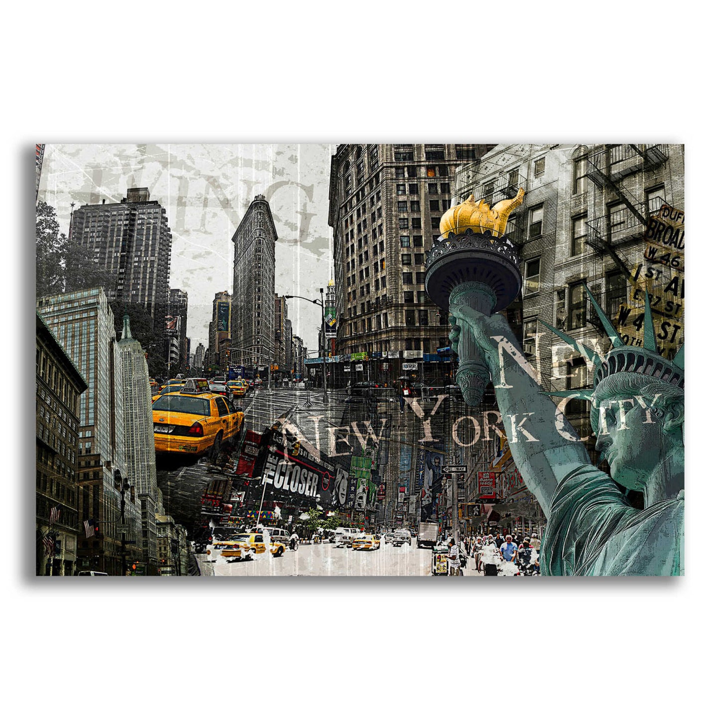 Epic Art 'New York' by GraphINC, Acrylic Glass Wall Art,16x12