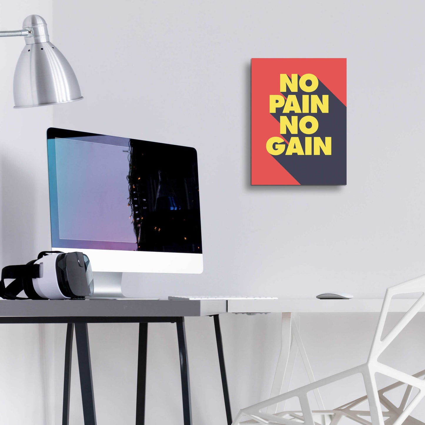 Epic Art 'No Pain No Gain' by GraphINC, Acrylic Glass Wall Art,12x16