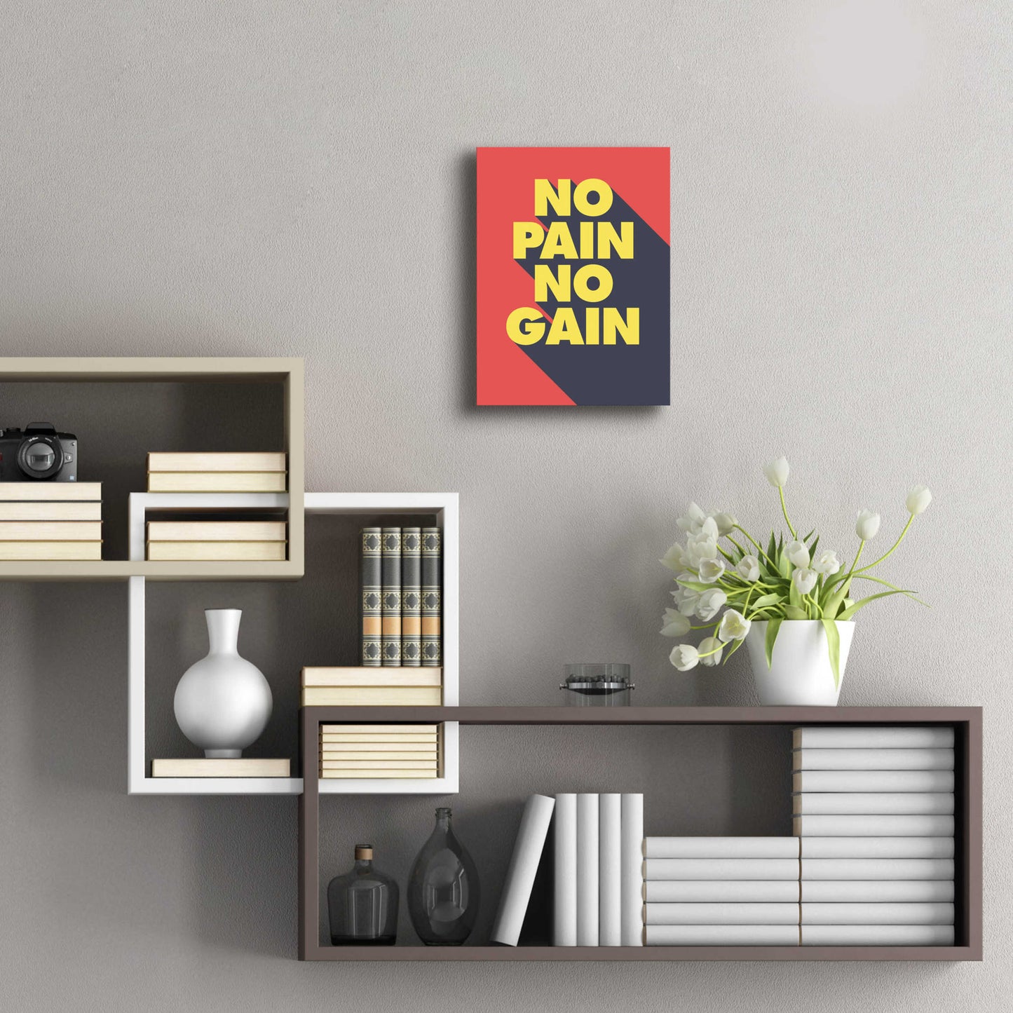 Epic Art 'No Pain No Gain' by GraphINC, Acrylic Glass Wall Art,12x16