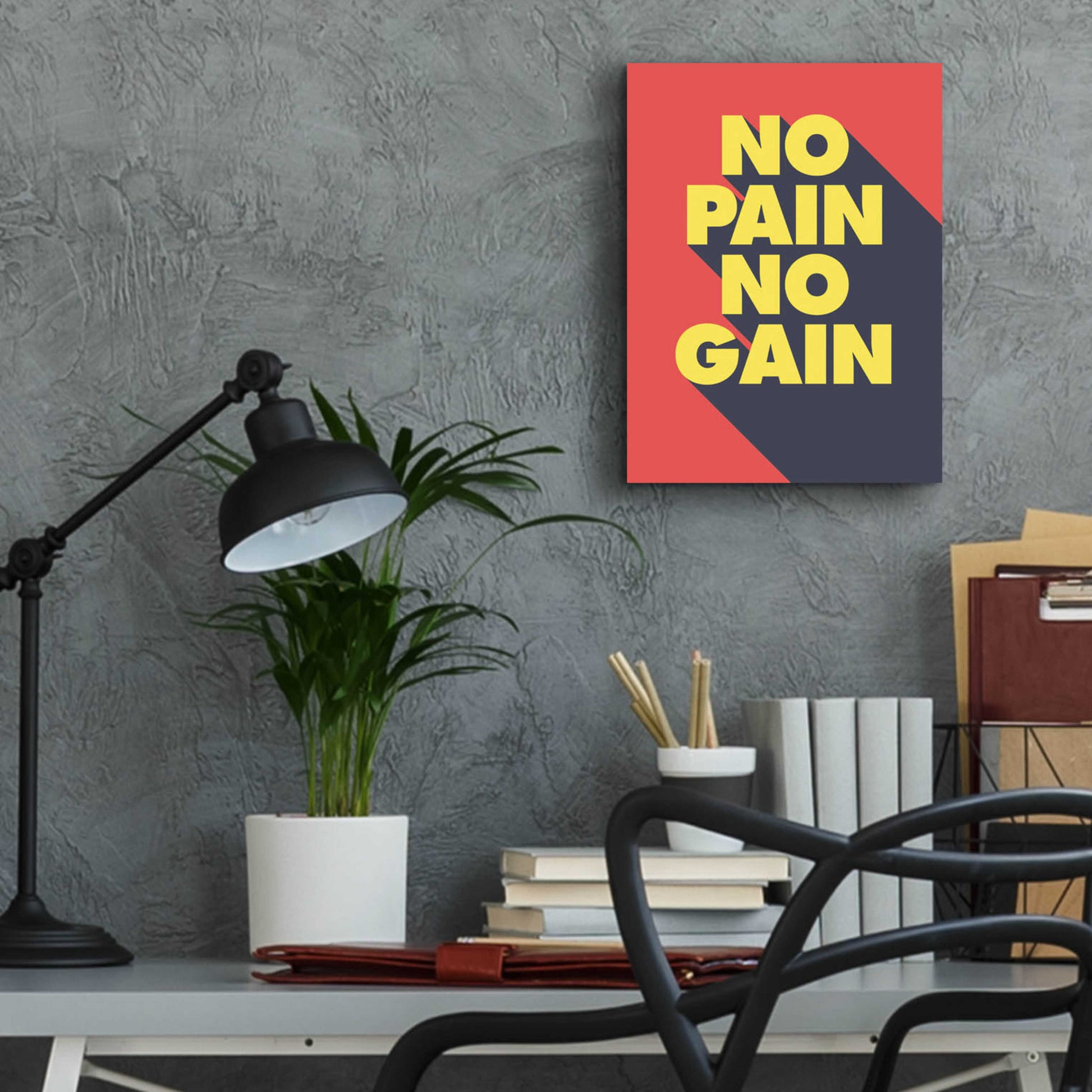 Epic Art 'No Pain No Gain' by GraphINC, Acrylic Glass Wall Art,12x16