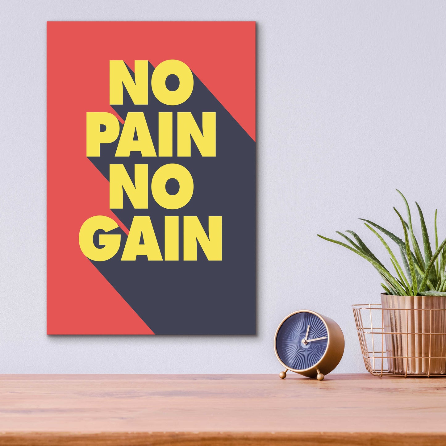 Epic Art 'No Pain No Gain' by GraphINC, Acrylic Glass Wall Art,12x16