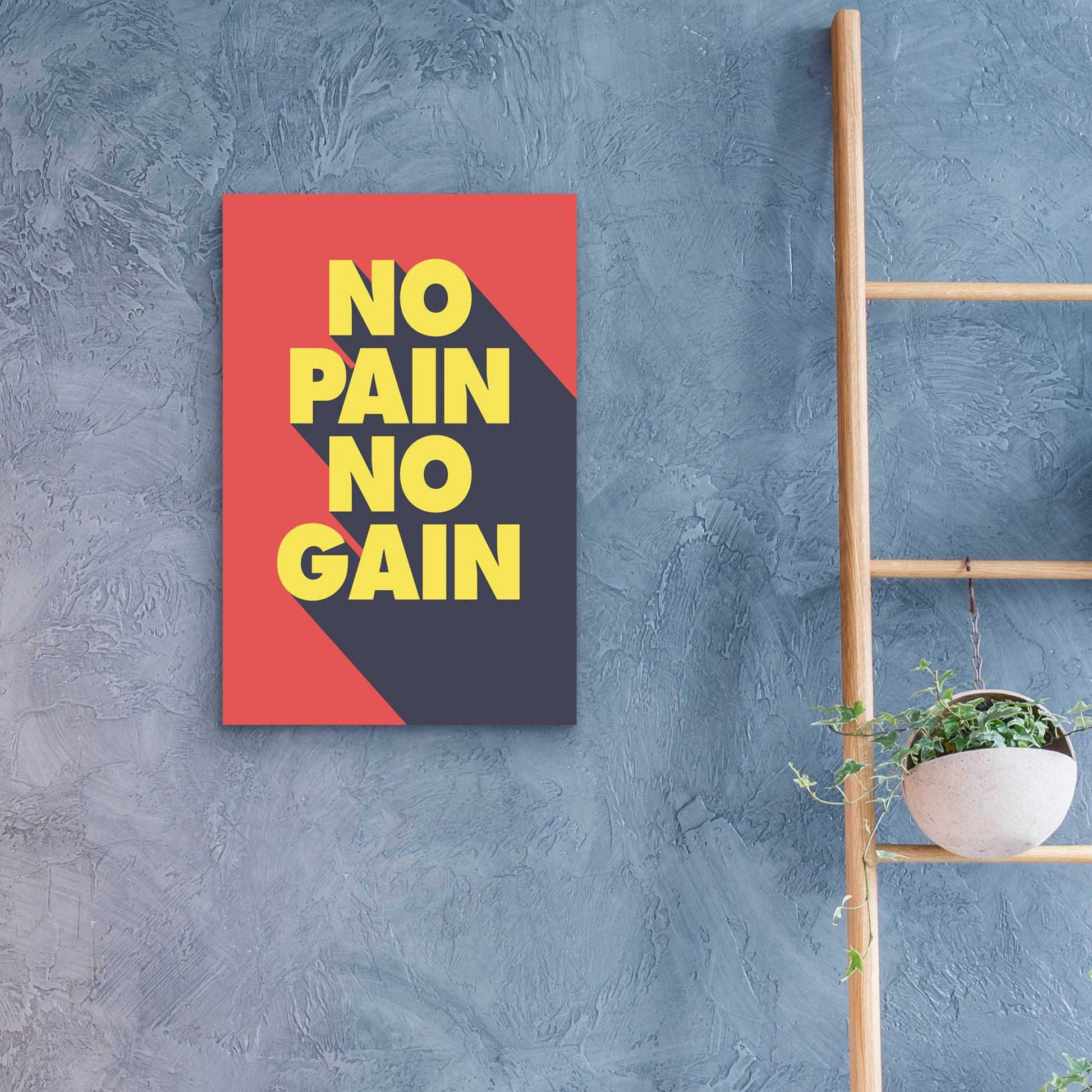 Epic Art 'No Pain No Gain' by GraphINC, Acrylic Glass Wall Art,16x24