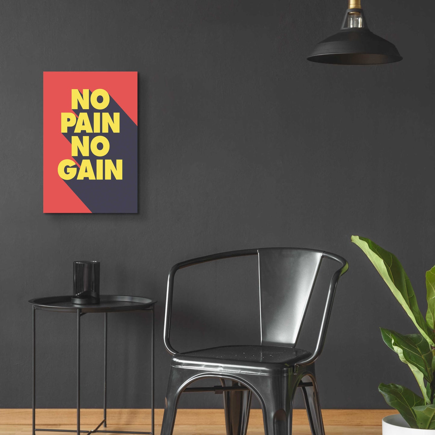 Epic Art 'No Pain No Gain' by GraphINC, Acrylic Glass Wall Art,16x24