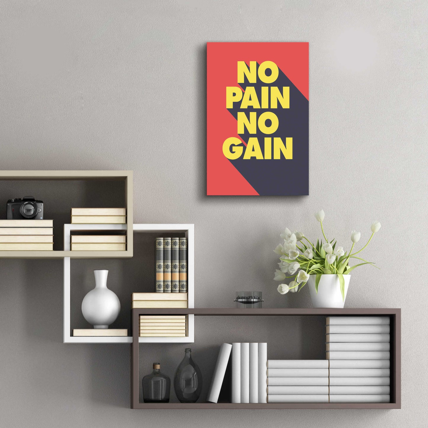 Epic Art 'No Pain No Gain' by GraphINC, Acrylic Glass Wall Art,16x24