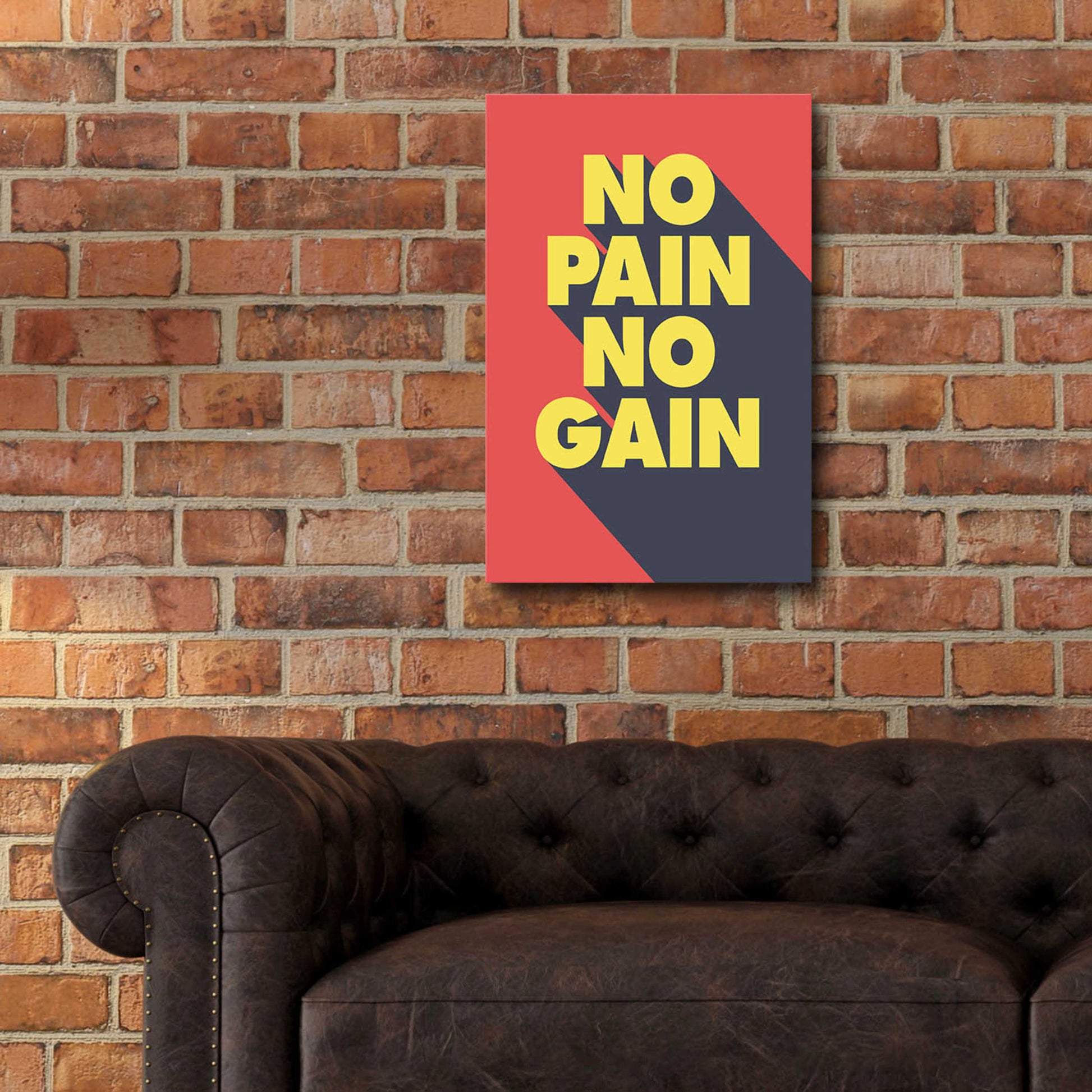 Epic Art 'No Pain No Gain' by GraphINC, Acrylic Glass Wall Art,16x24