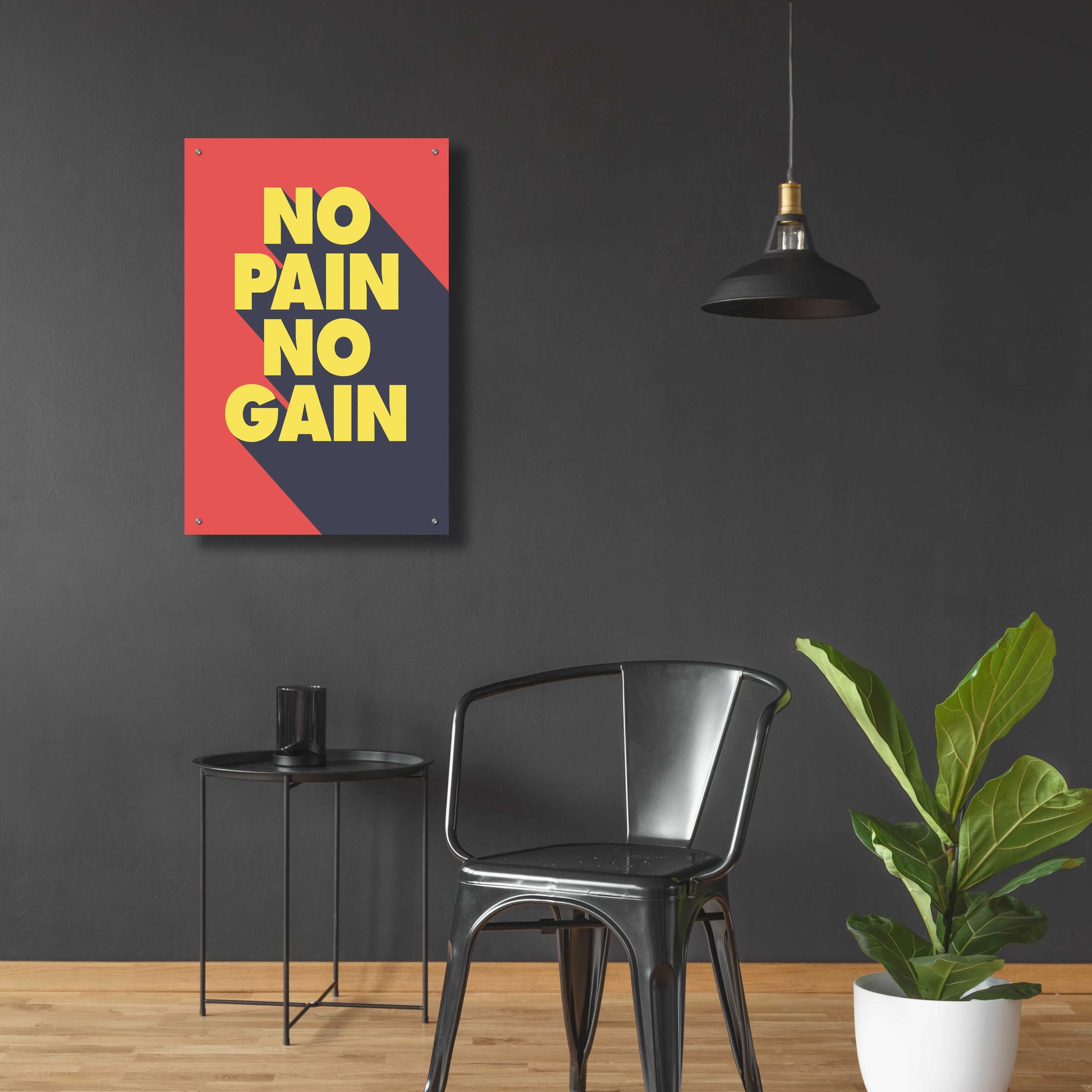 Epic Art 'No Pain No Gain' by GraphINC, Acrylic Glass Wall Art,24x36