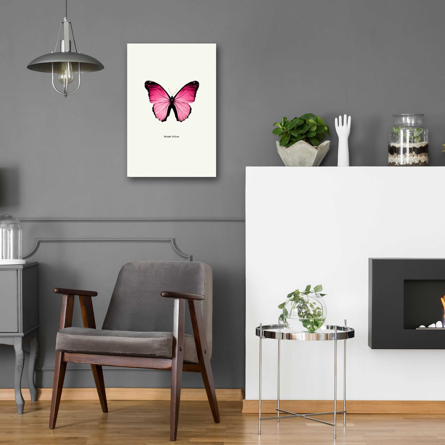 Epic Art 'Pink Butterfly' by GraphINC, Acrylic Glass Wall Art,16x24