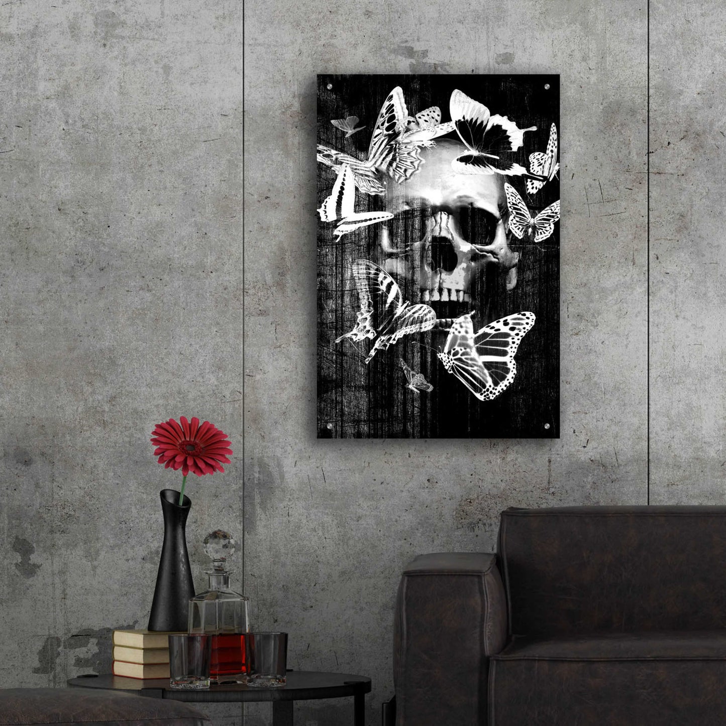 Epic Art 'Skull Butterfly Crown' by GraphINC, Acrylic Glass Wall Art,24x36