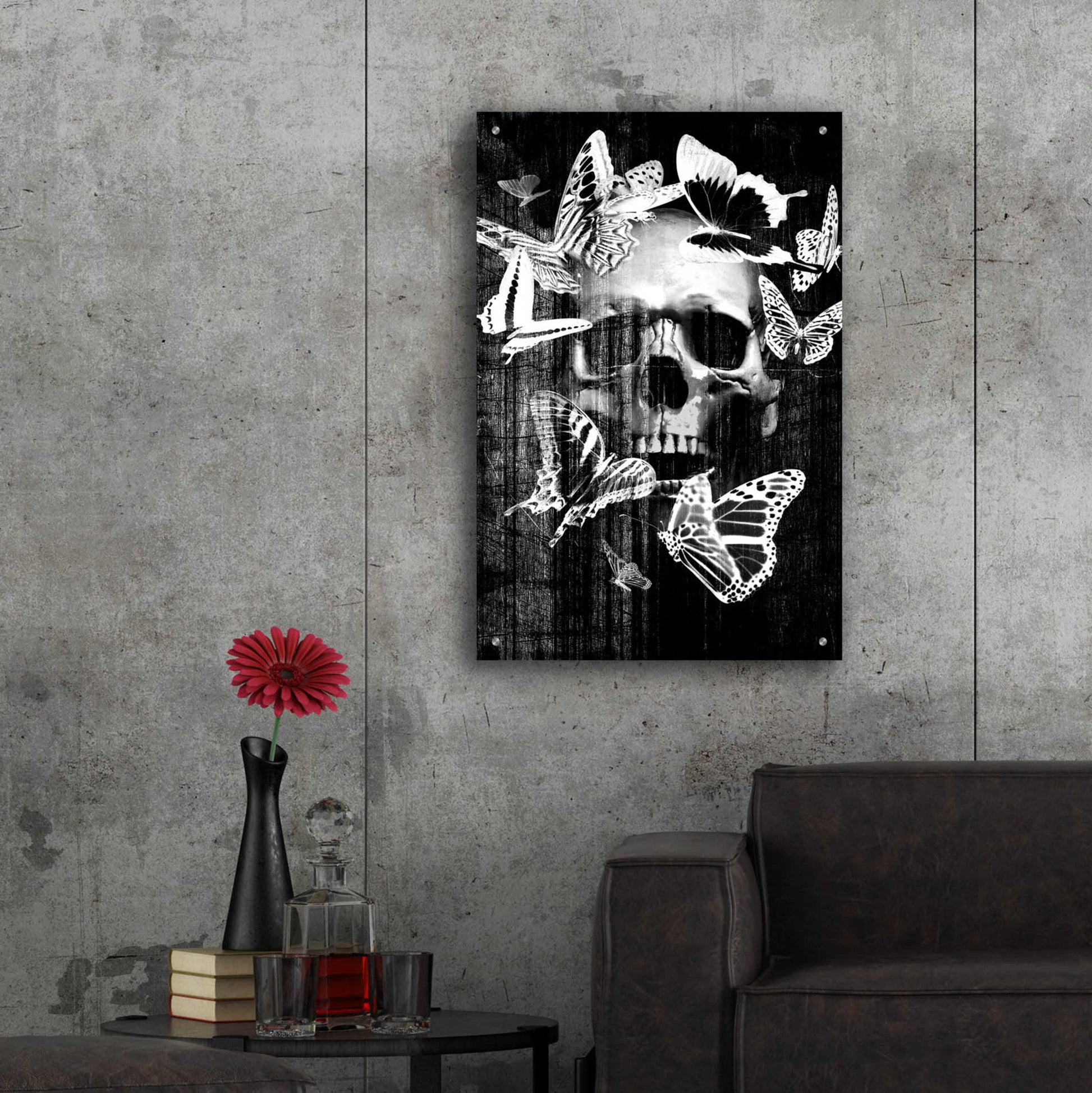 Epic Art 'Skull Butterfly Crown' by GraphINC, Acrylic Glass Wall Art,24x36