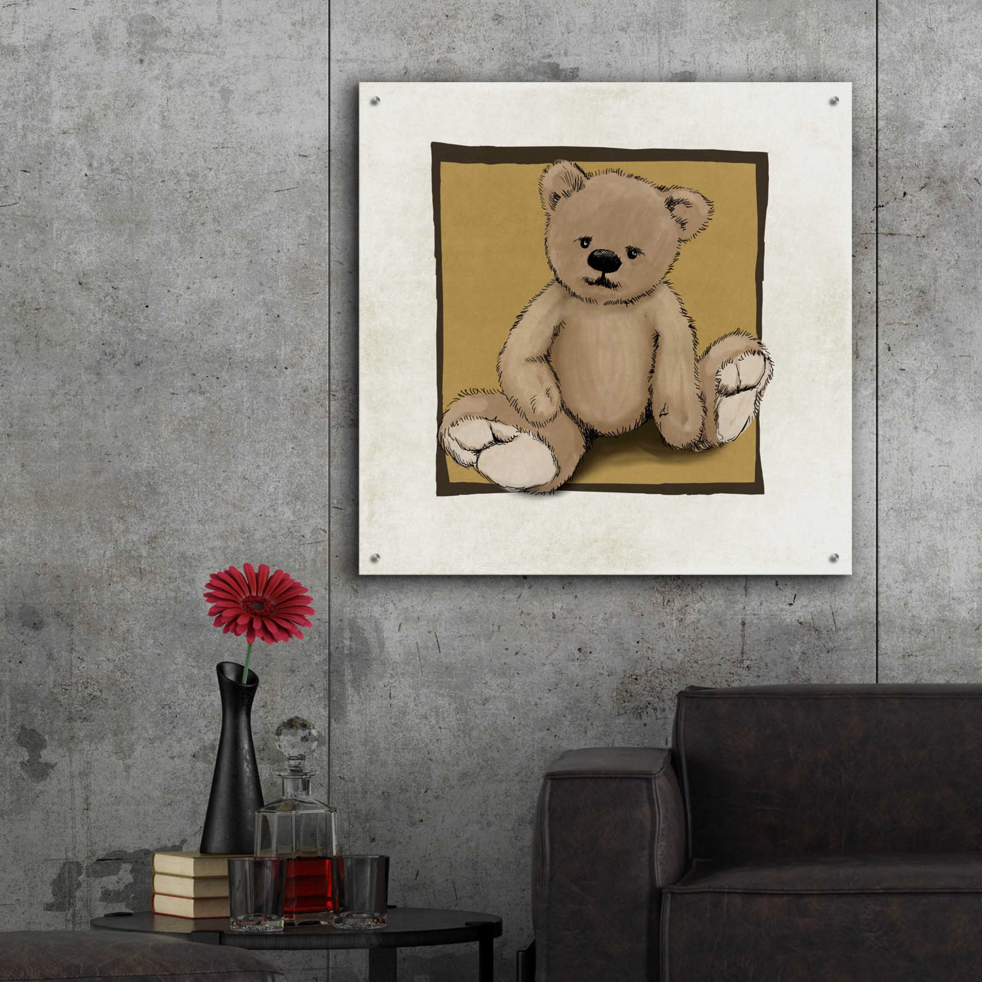 Epic Art 'Teddy Bear' by GraphINC, Acrylic Glass Wall Art,36x36