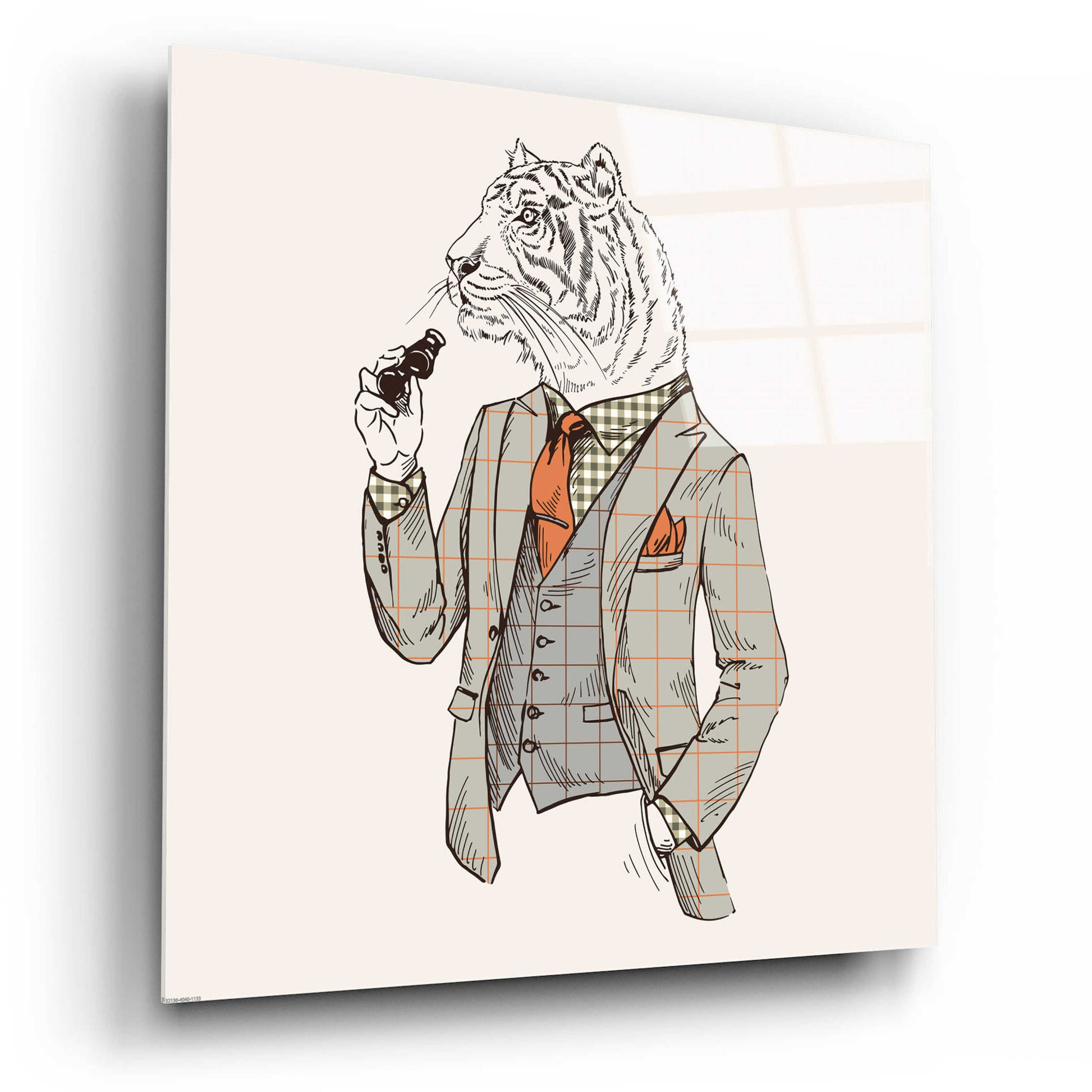 Epic Art 'Tiger-Man' by GraphINC, Acrylic Glass Wall Art,12x12