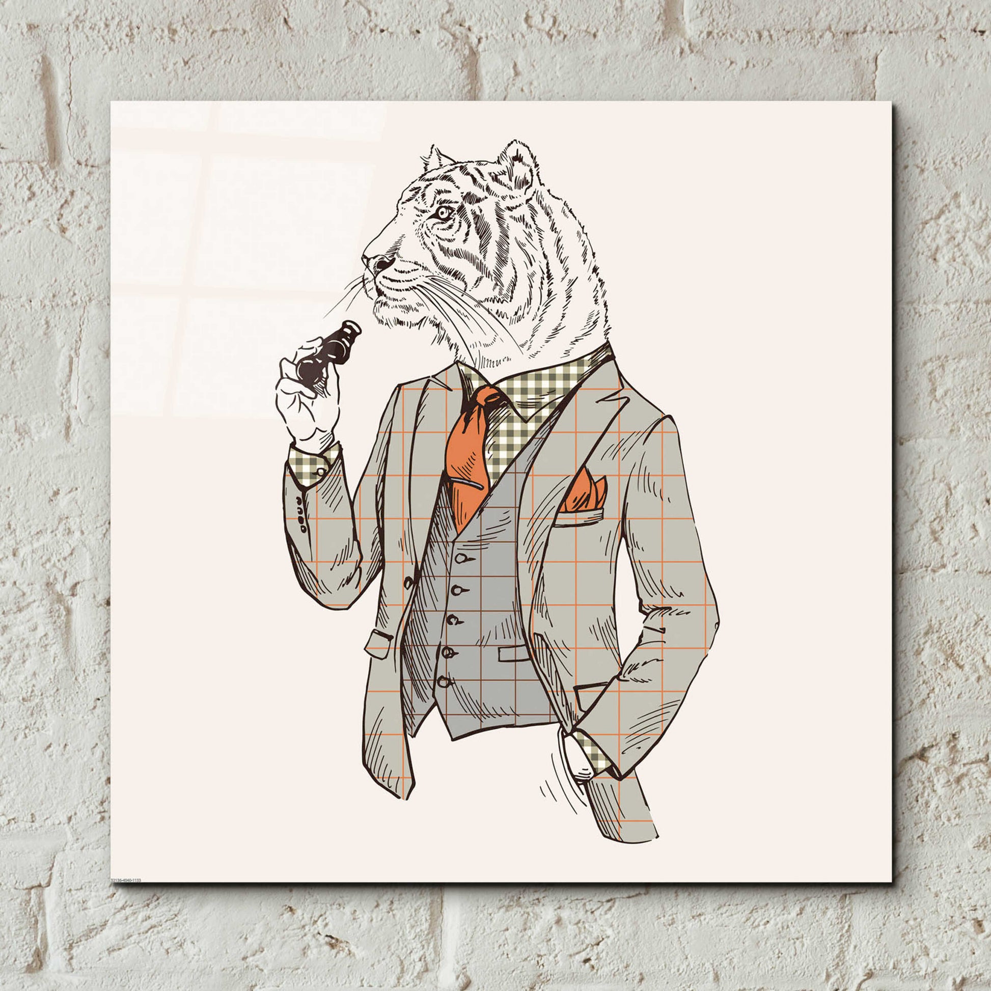 Epic Art 'Tiger-Man' by GraphINC, Acrylic Glass Wall Art,12x12