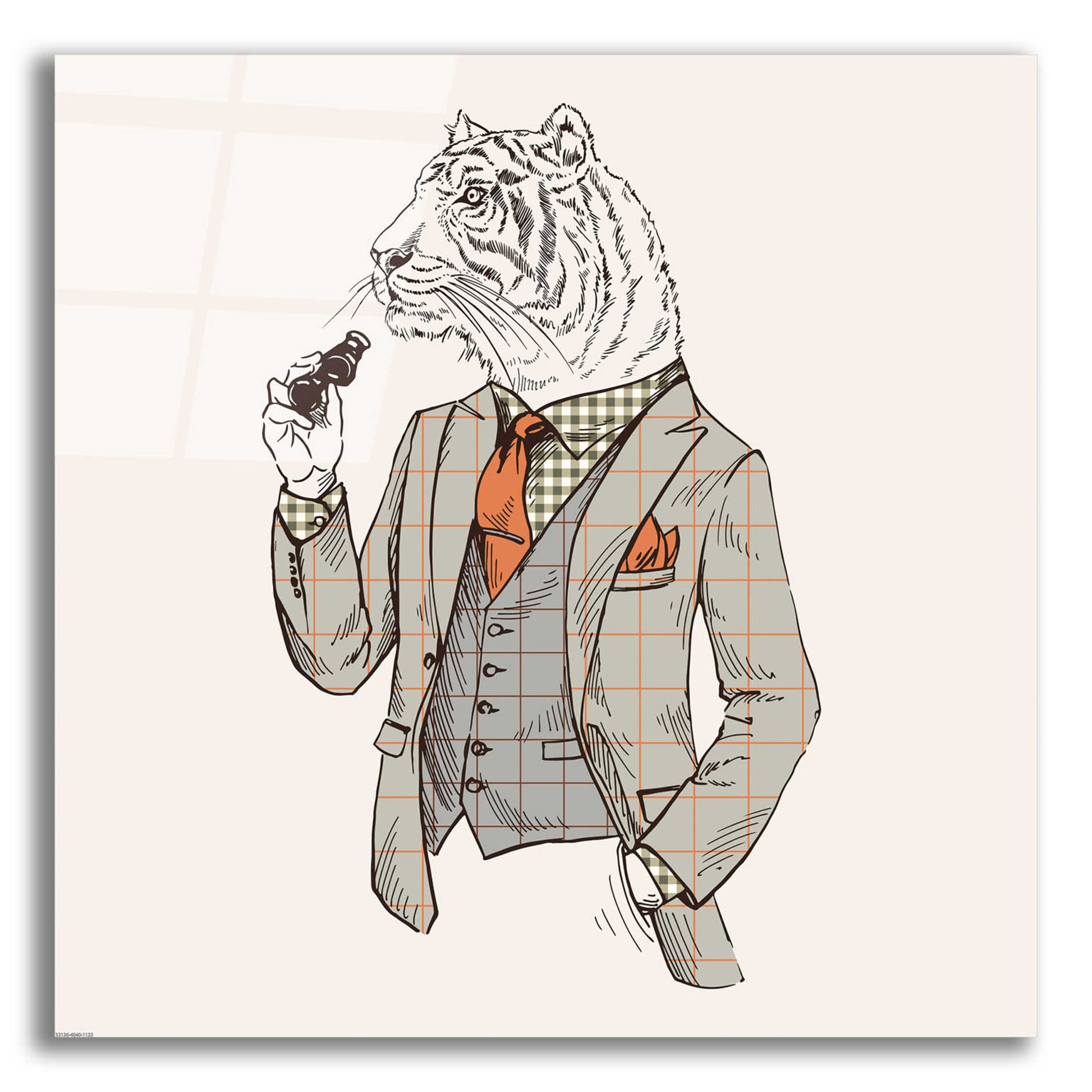 Epic Art 'Tiger-Man' by GraphINC, Acrylic Glass Wall Art,12x12