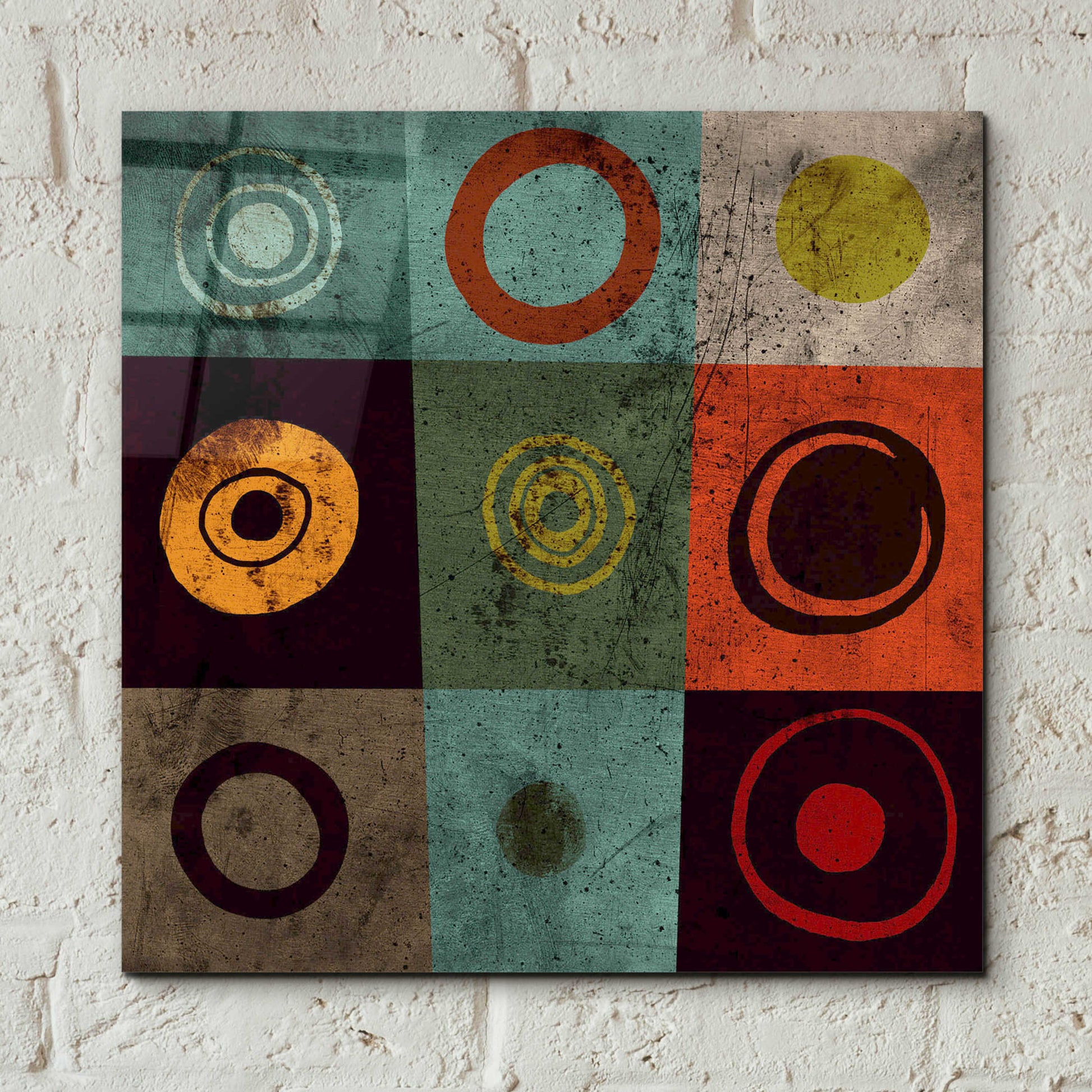 Epic Art 'Tiles Circles' by GraphINC, Acrylic Glass Wall Art,12x12