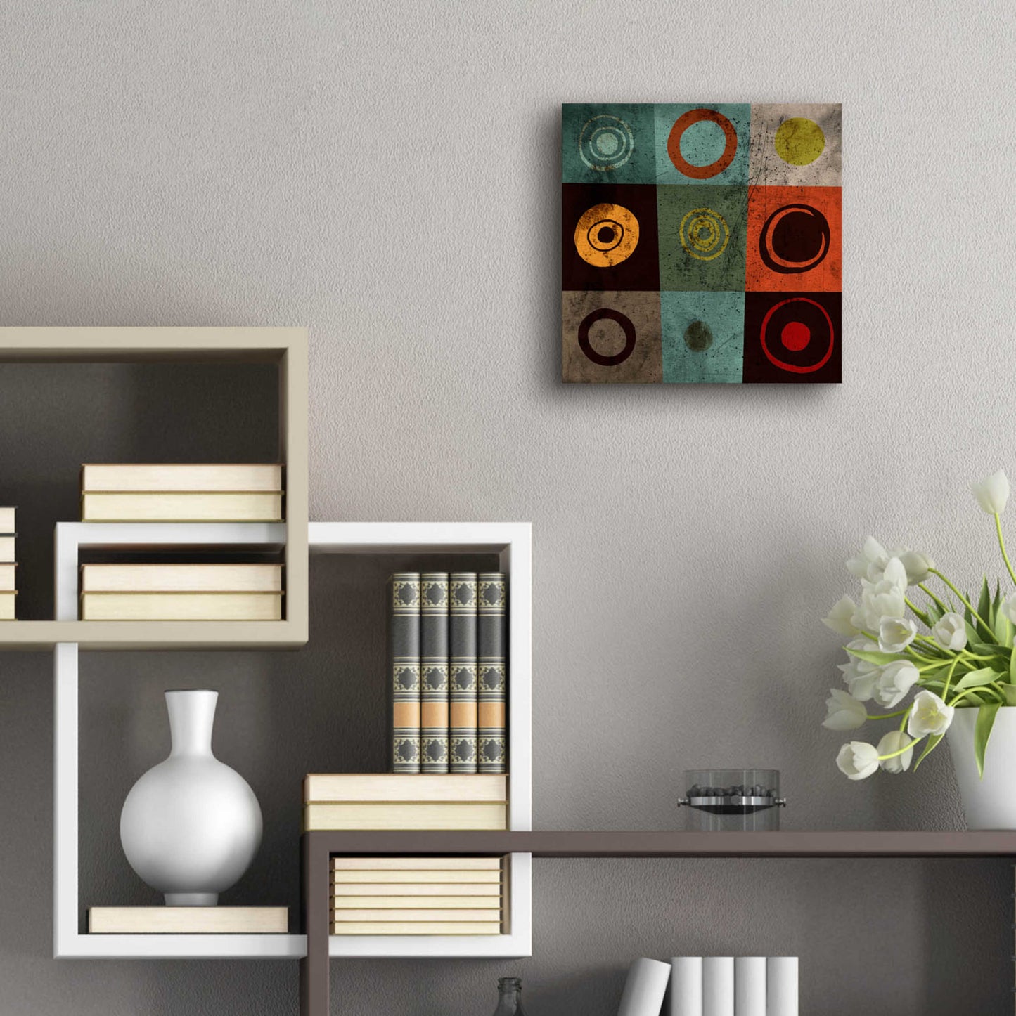 Epic Art 'Tiles Circles' by GraphINC, Acrylic Glass Wall Art,12x12