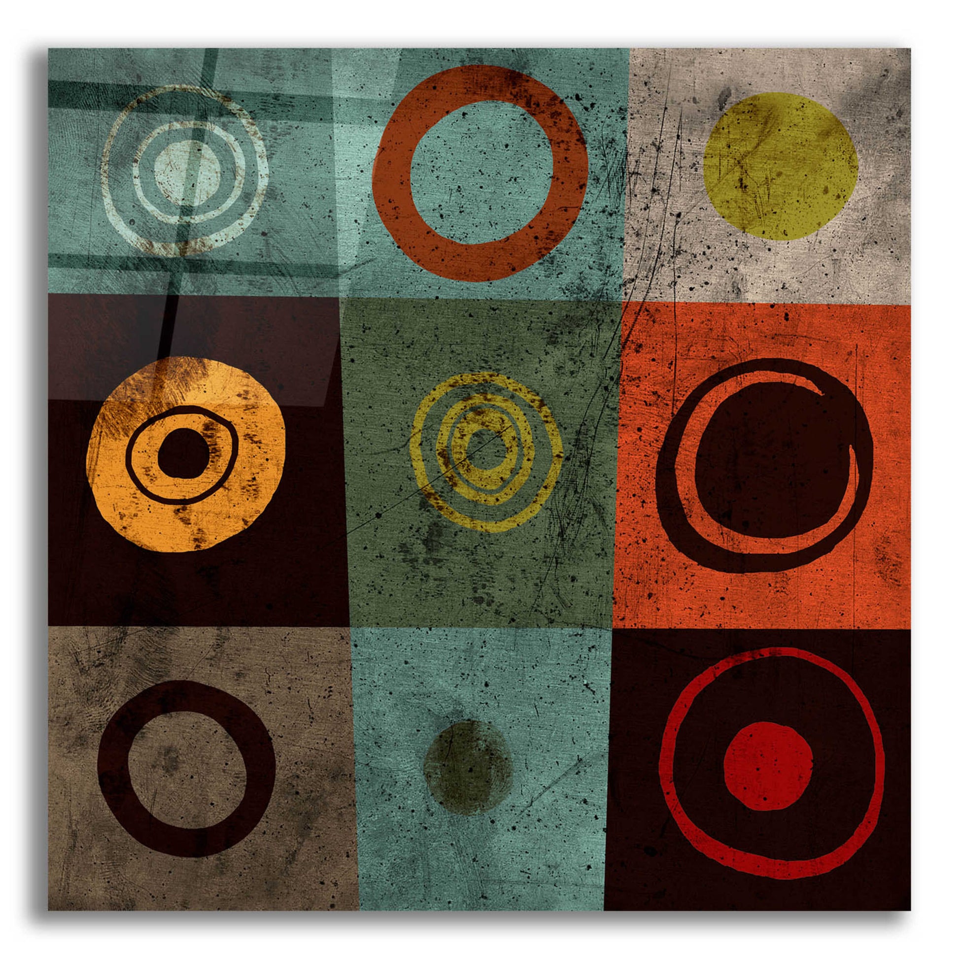 Epic Art 'Tiles Circles' by GraphINC, Acrylic Glass Wall Art,12x12