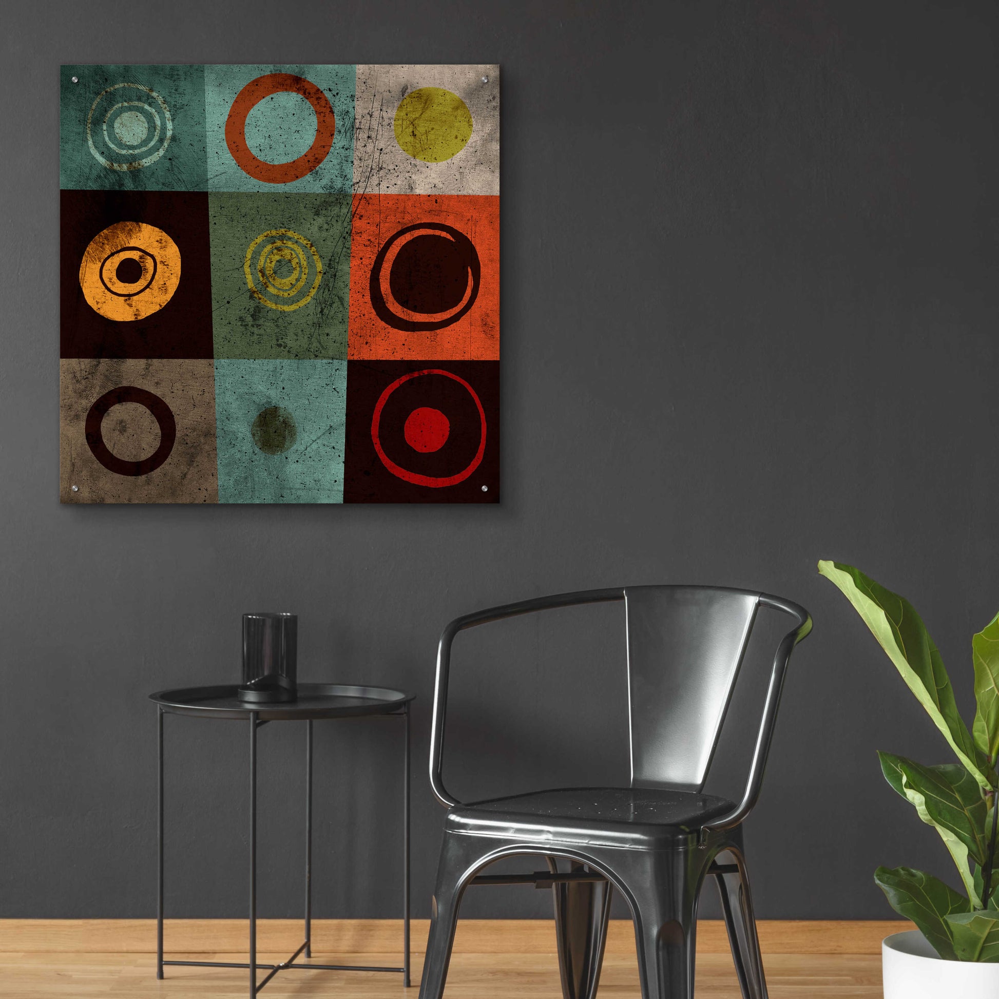 Epic Art 'Tiles Circles' by GraphINC, Acrylic Glass Wall Art,36x36