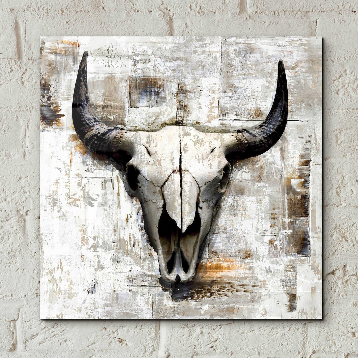 Epic Art 'White Cowskull' by GraphINC, Acrylic Glass Wall Art,12x12