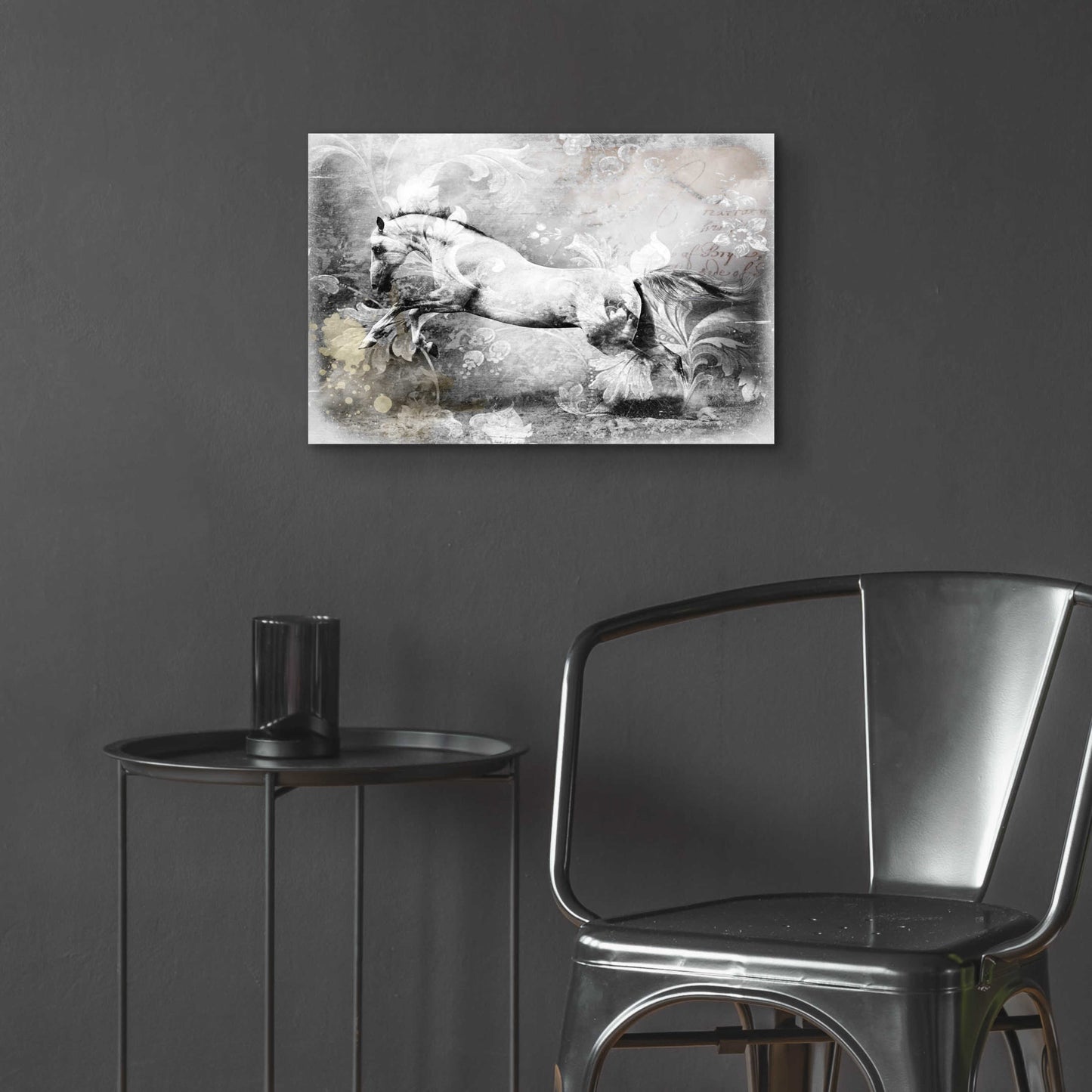 Epic Art 'White Horse' by GraphINC, Acrylic Glass Wall Art,24x16