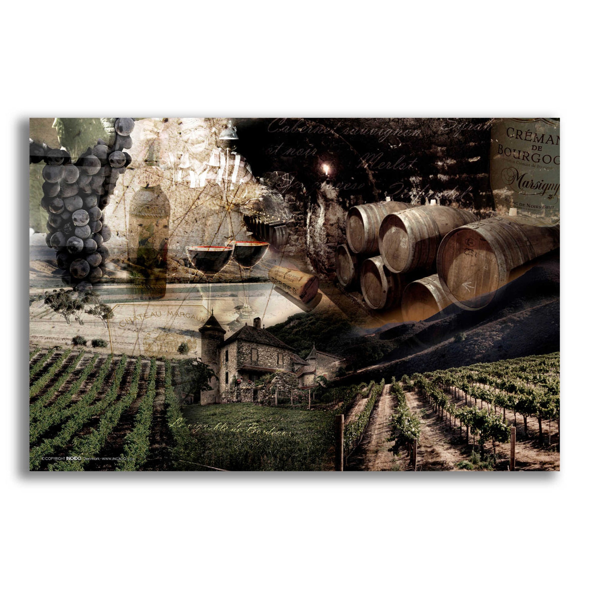 Epic Art 'Wine' by GraphINC, Acrylic Glass Wall Art,24x16