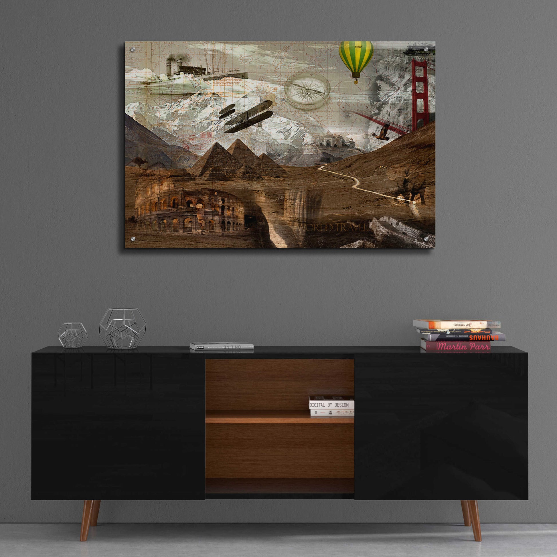 Epic Art 'World Travel' by GraphINC, Acrylic Glass Wall Art,36x24