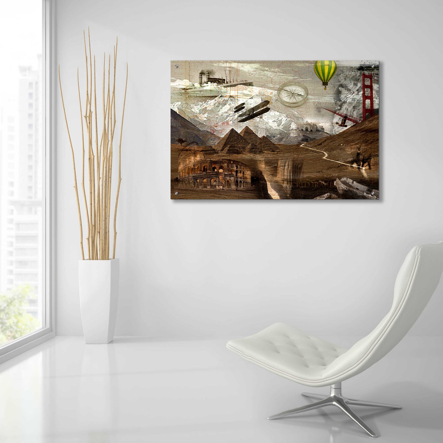 Epic Art 'World Travel' by GraphINC, Acrylic Glass Wall Art,36x24