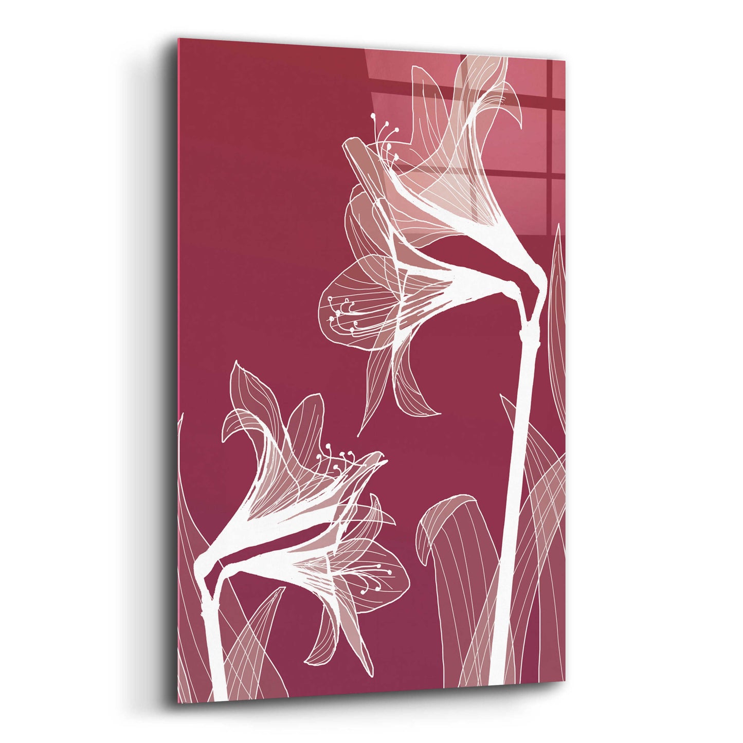 Epic Art 'X-ray Flowers Red' by GraphINC, Acrylic Glass Wall Art,12x16